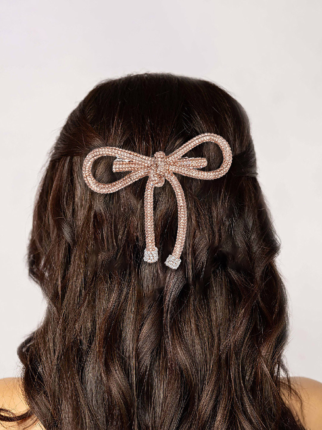 HAIR DRAMA CO. Women Golf Crystal Embellished Hair Bow Barrette Clip