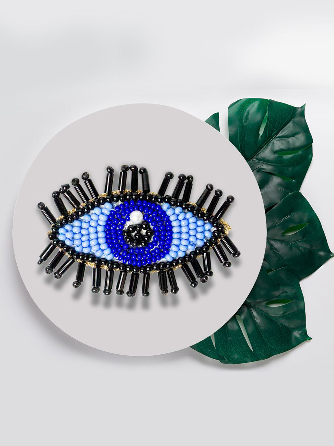 HAIR DRAMA CO. Women Black & Blue Crystal Evil Eye Hair Clips
