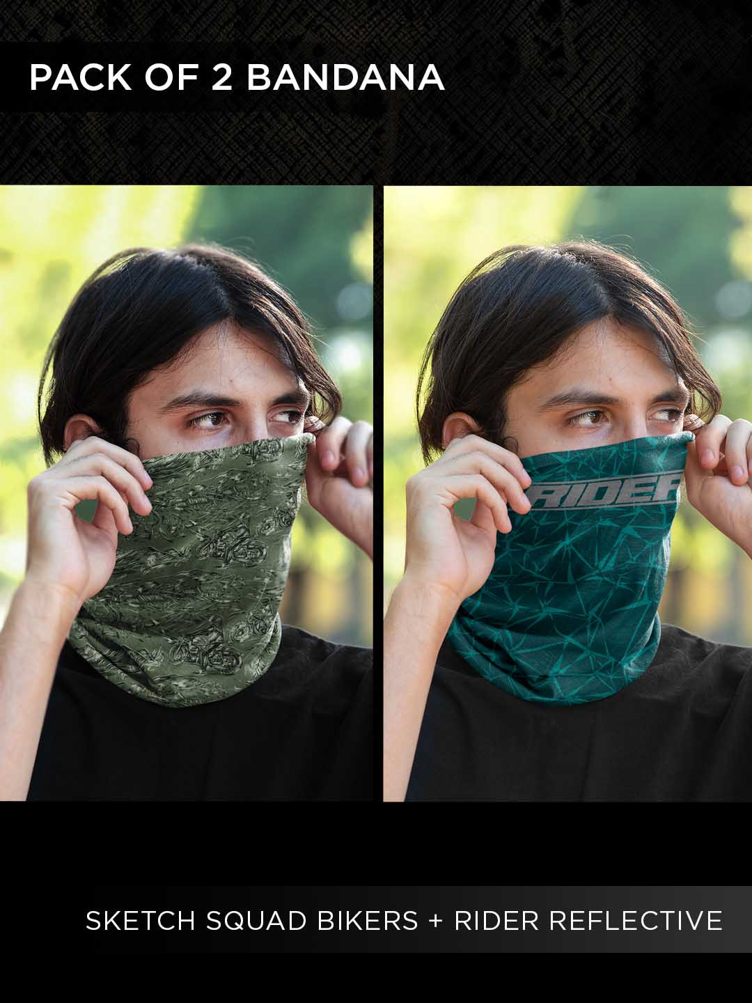 WANDERLOOMS Unisex Pack of 2 Soft Breathable Multipurpose Headbands