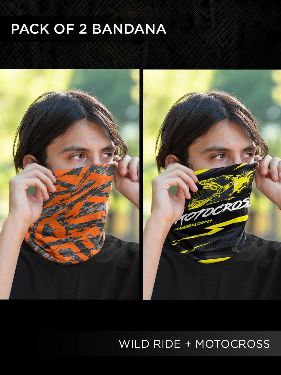 WANDERLOOMS Unisex Printed 3 Pcs Bandana Headband