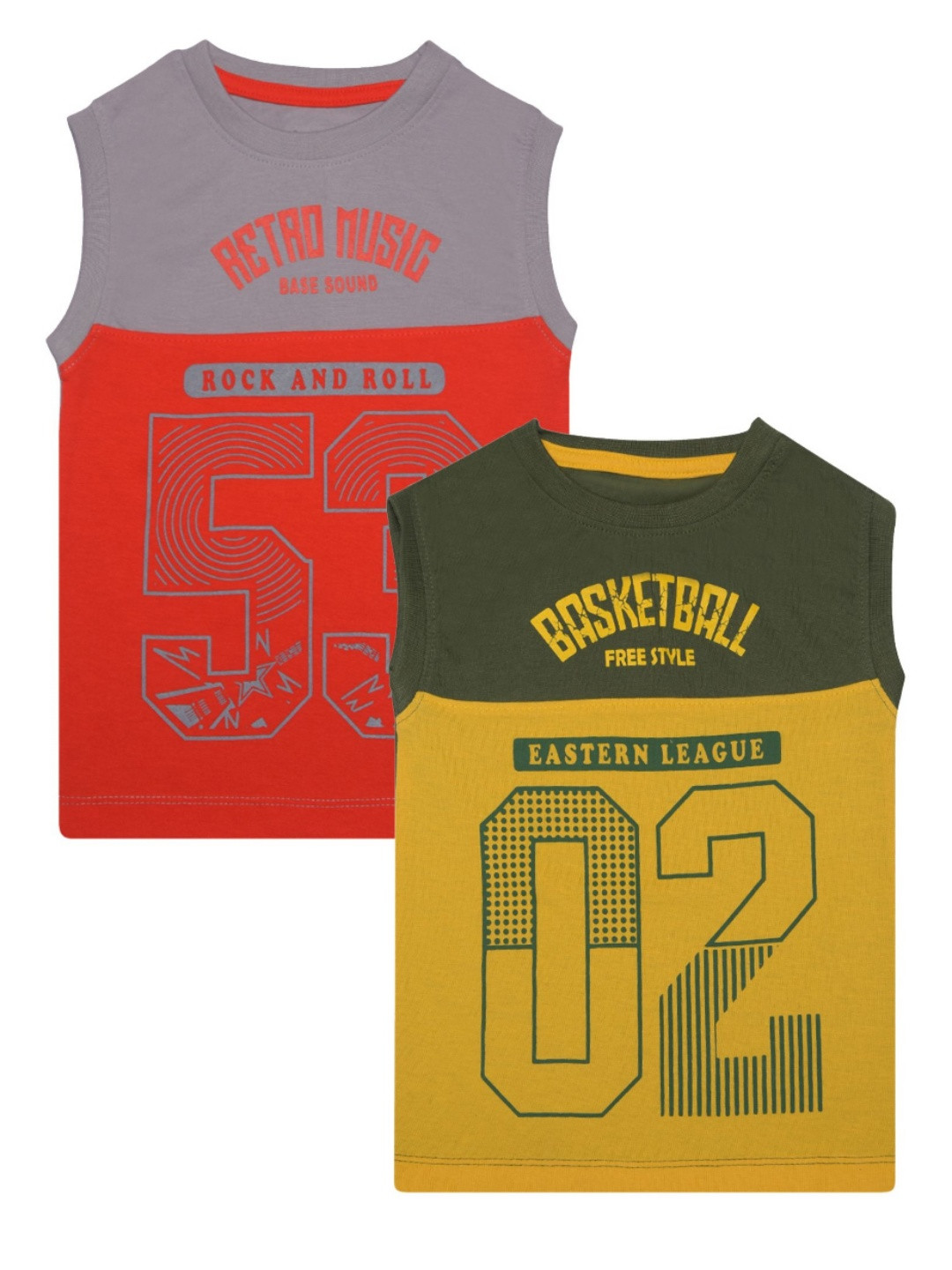 Dollar Champion Kidswear Boys Pack Of 2 Varsity Printed T-shirt