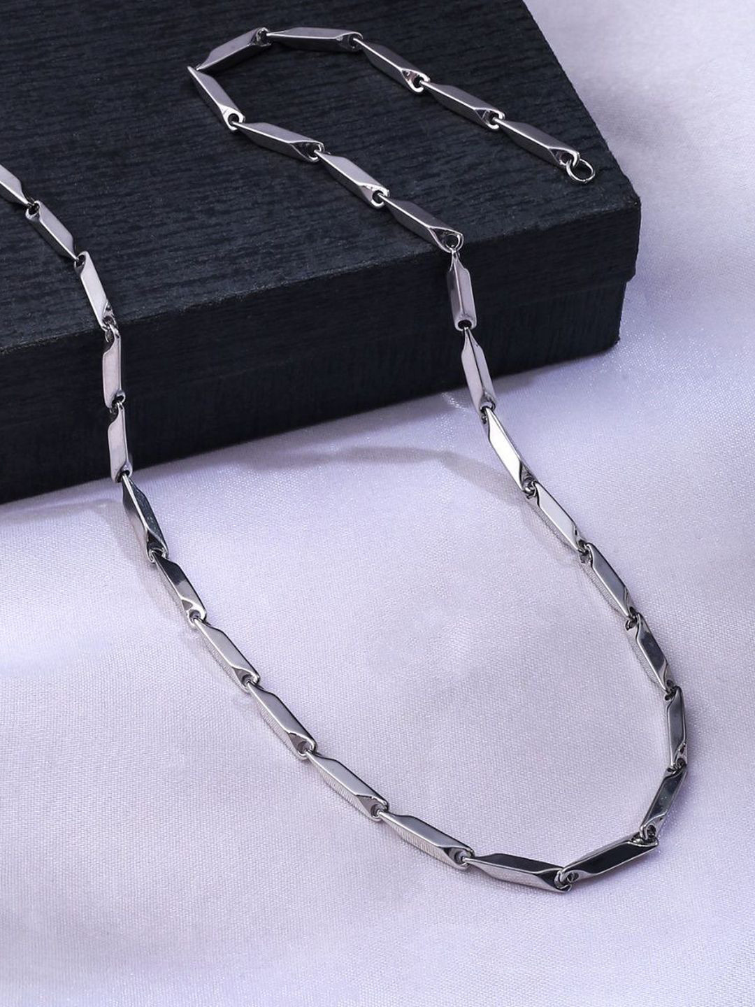 VAGHBHATT Men Stainless Steel Silver-Plated Chain