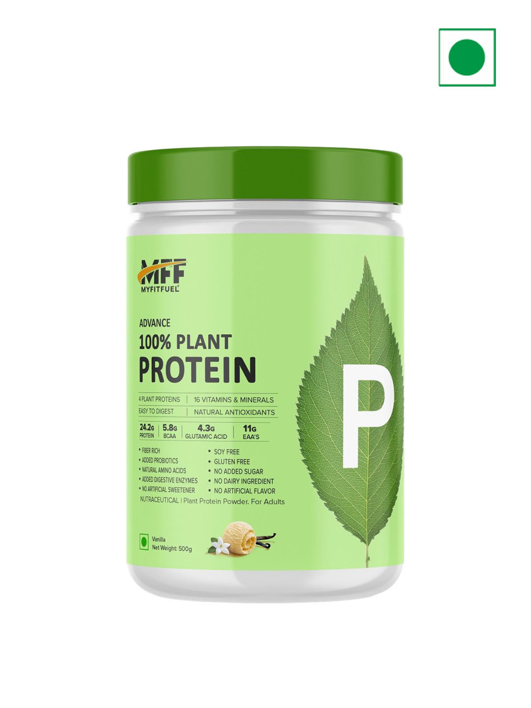 MyFitFuel Unisex Vanilla Flavor 100% Plant Protein -500g