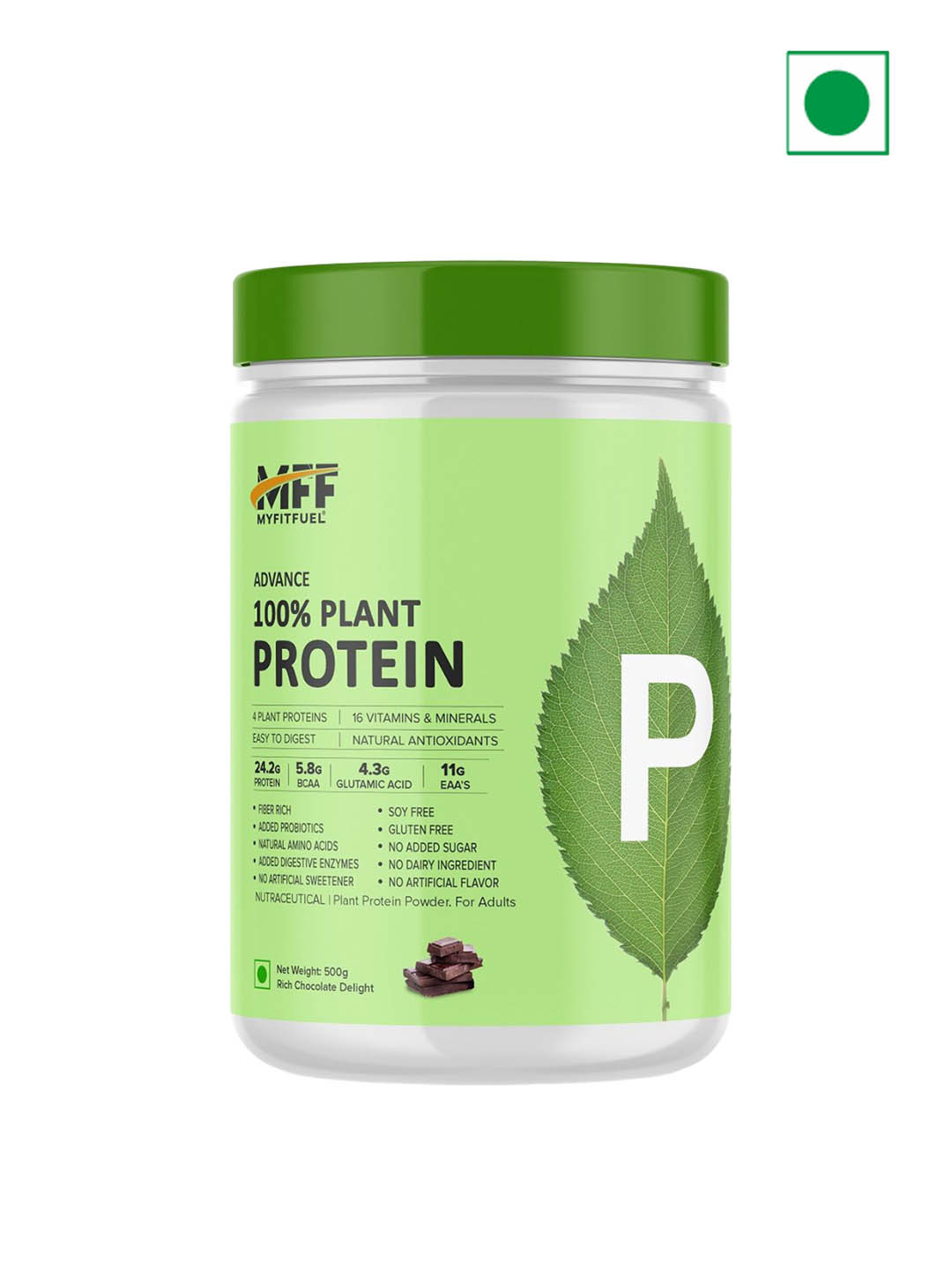 MyFitFuel Unisex Rich Chocolate Delight 100% Plant Protein -500g