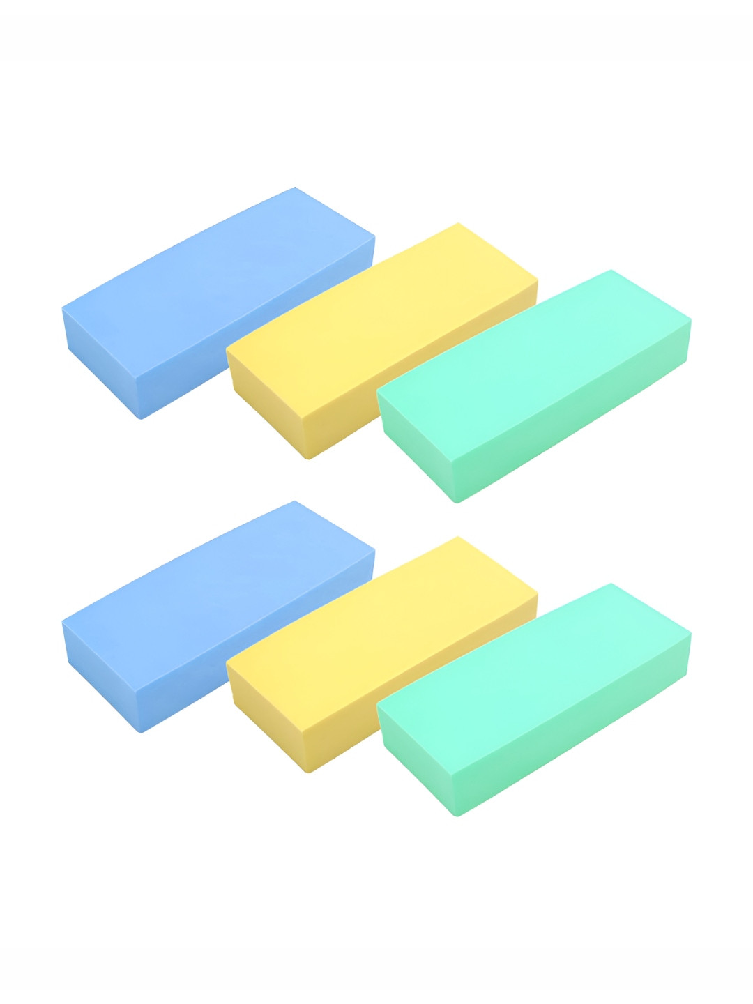 Kuber Industries Yellow & Green Pack Of 6 Polyurethane Washing Sponge Block For Cars