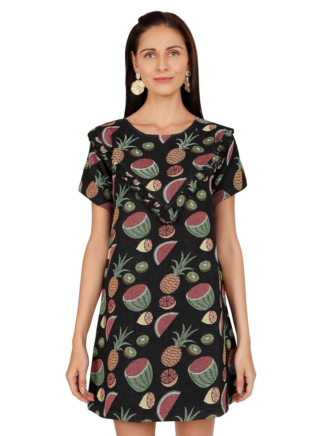 Ashtag Tropical Printed A-Line Dress