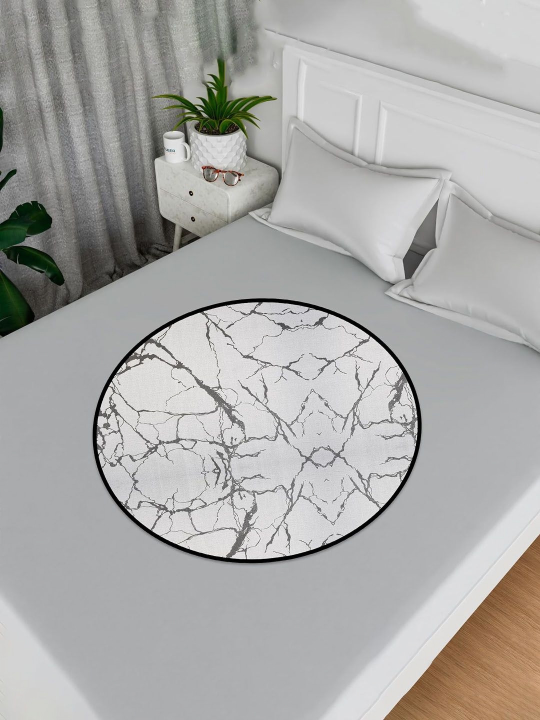 Kuber Industries Grey Set of 2 Marble Design Table Placemats