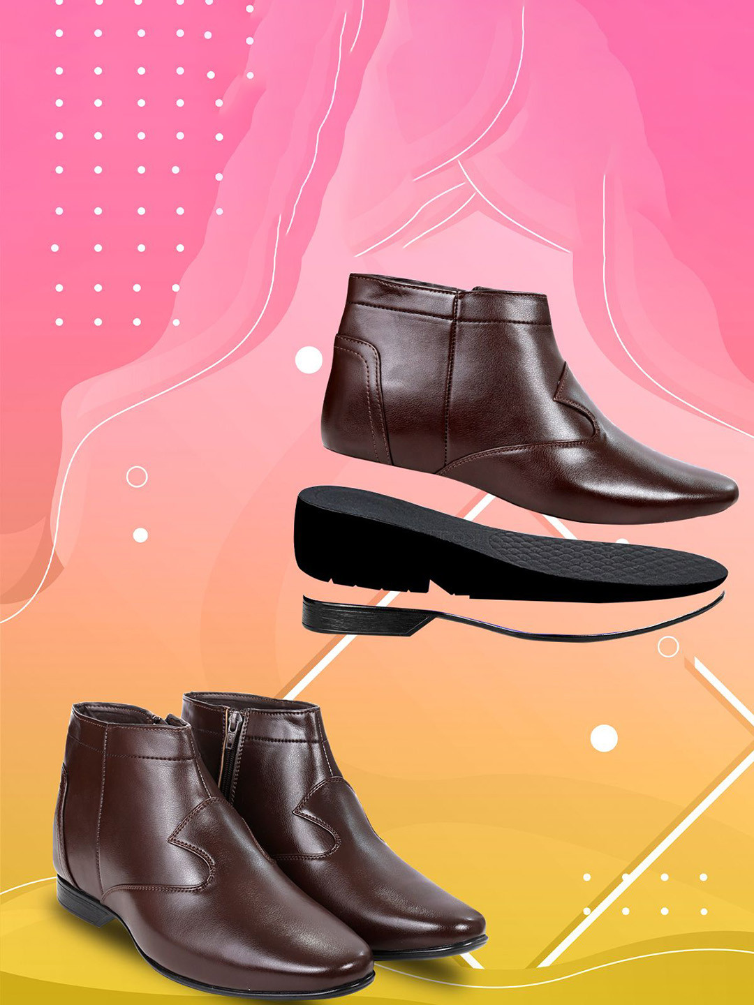 Bxxy Men Textured High-Top Elevator  Boots