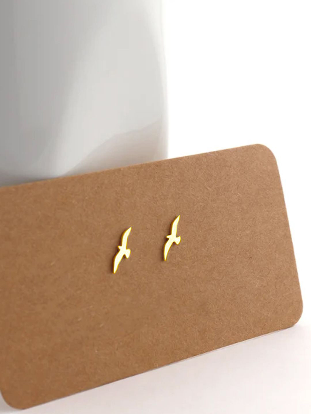 Goldnera Flying Bird Brass Studs Earrings