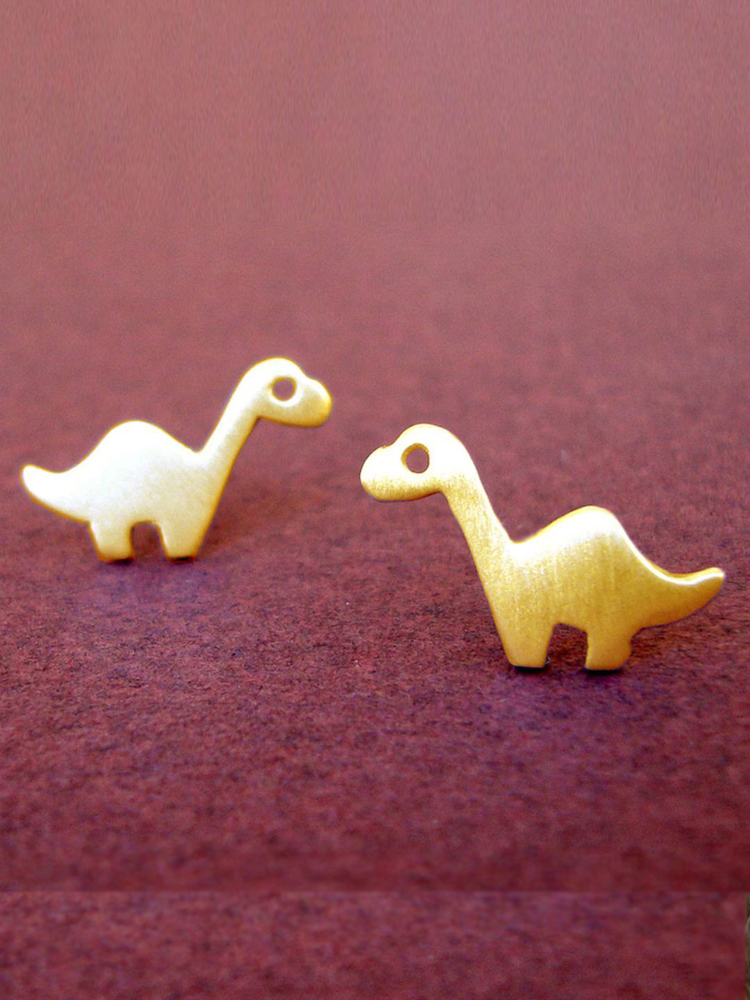 Goldnera Dino Small Brass Studs Earrings