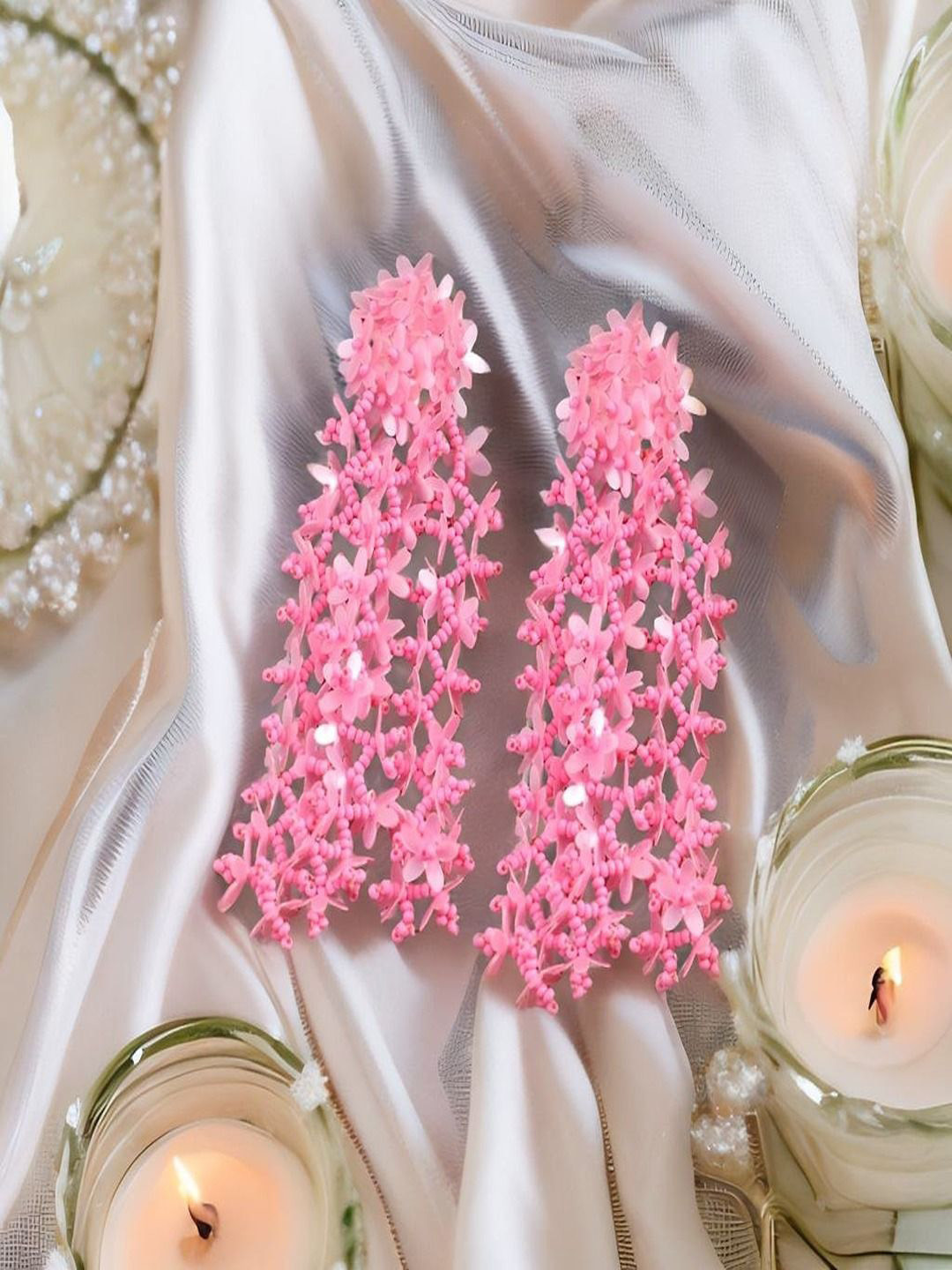 UNIVERSITY TRENDZ Gold-Plated Classic Pearl Beaded Tassel Drop Earrings