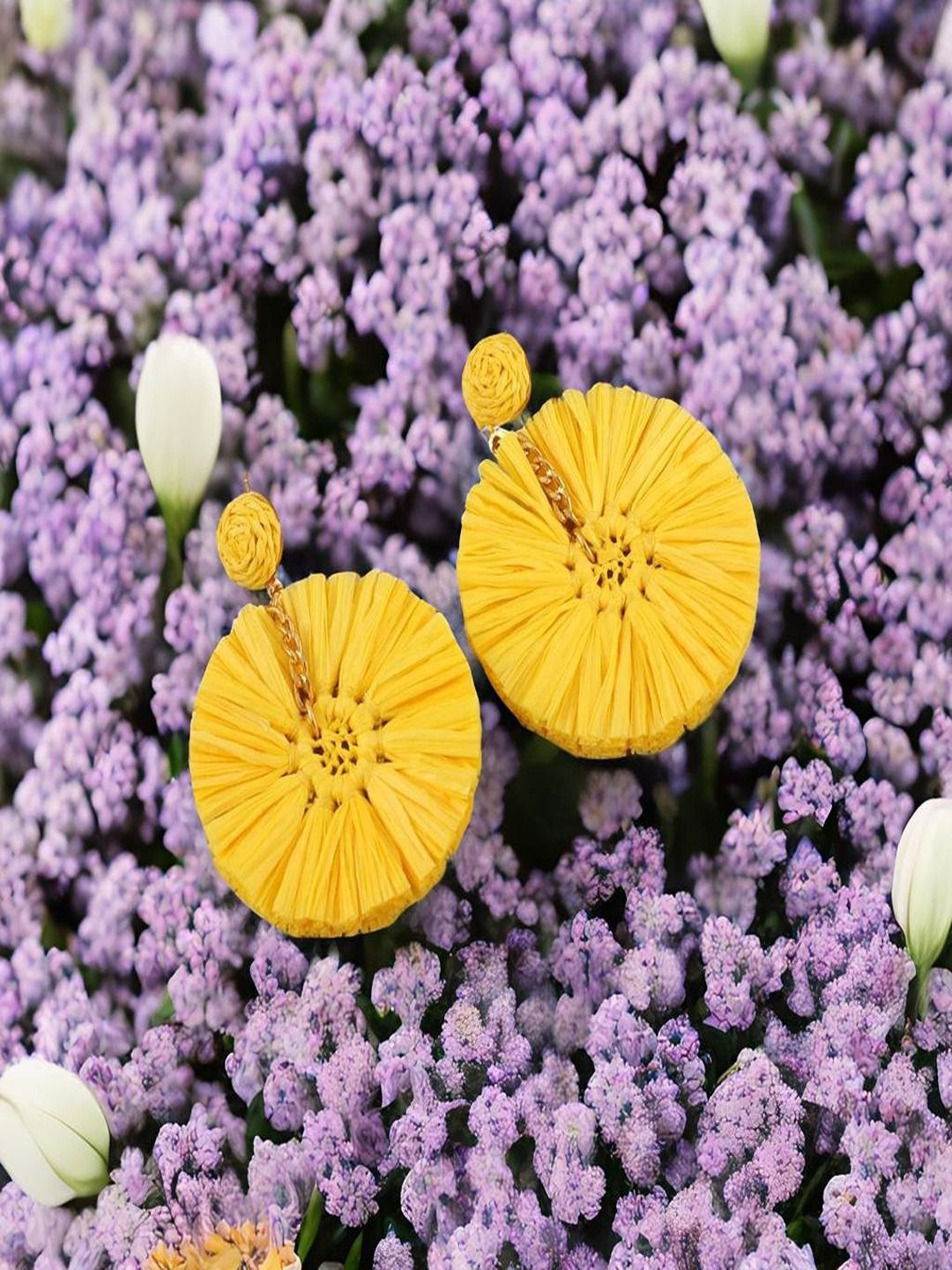 UNIVERSITY TRENDZ Gold-Plated Classic Raffia Drop Earrings