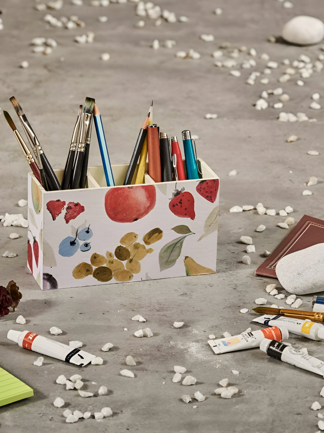 A Tiny Mistake White & Red Printed Wooden Utility Holder