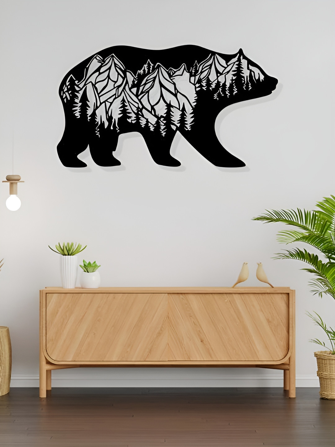 ARTROOMS Bear Metal Matte Hanging Hall Signs and Plaques-12In