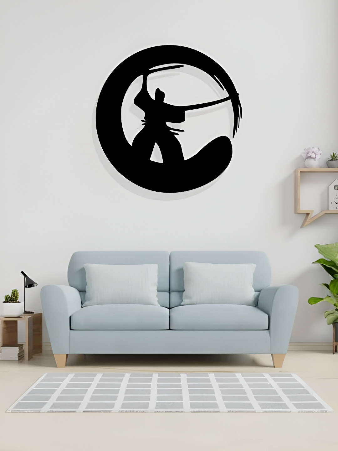 ARTROOMS Samurai Warrior Metal Matte Hanging Hall Signs and Plaques-25In