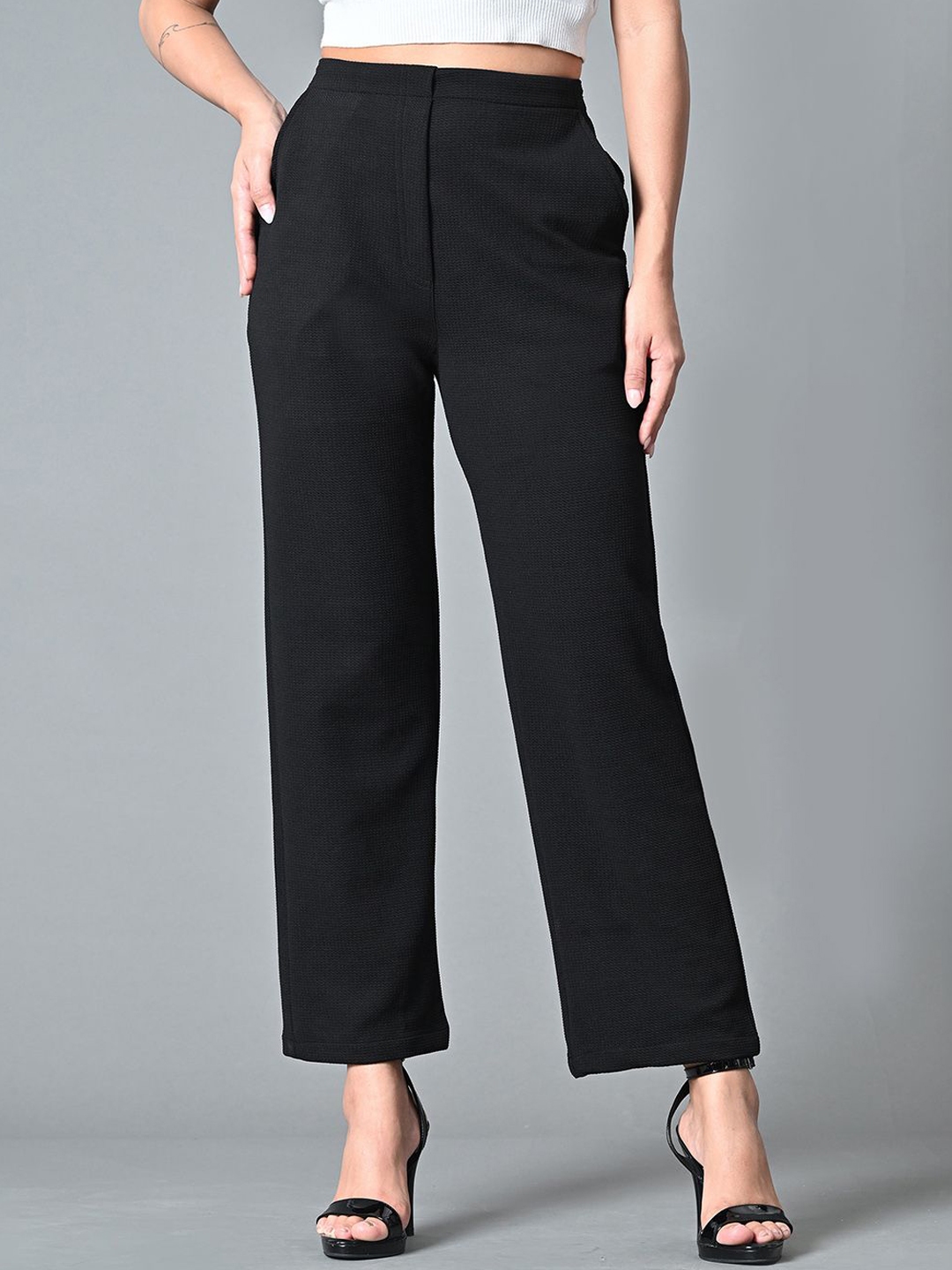 Buy The Roadster Lifestyle Co Women Straight Fit Regular Trousers Trousers for Women 30171513 Myntra