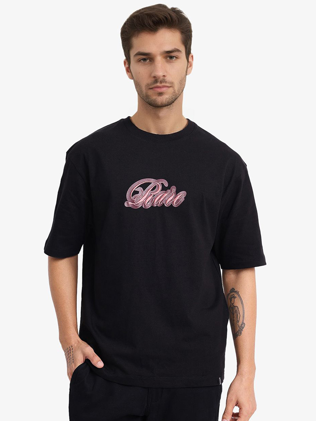 RARE RABBIT Men V-Neck Pockets T-shirt