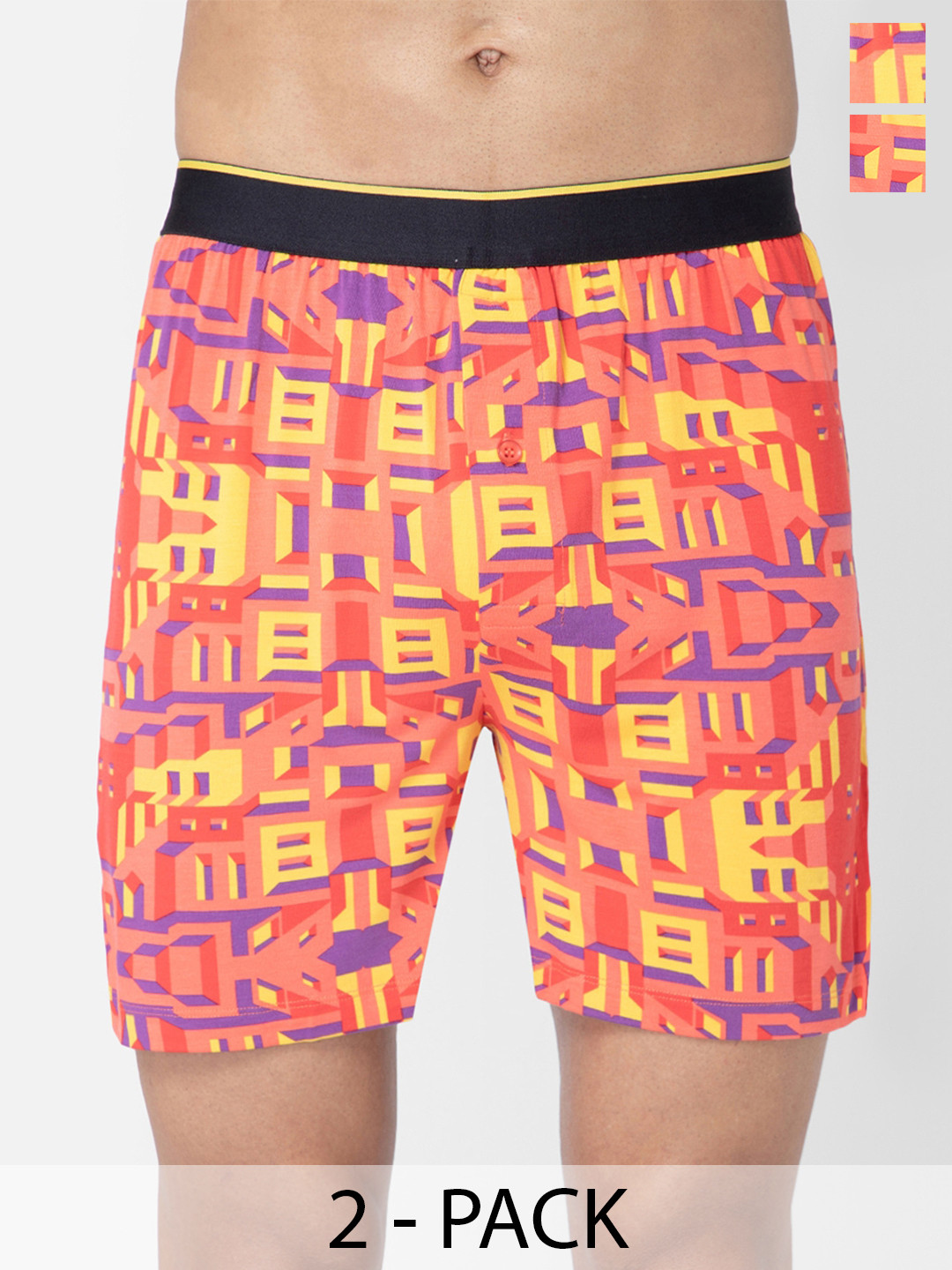 bummer Pack Of 2 Printed Boxers BOBRBR02L