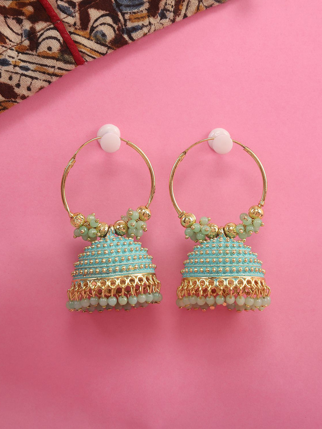 Zoey Gold Plated Artificial Beads Jhumkas