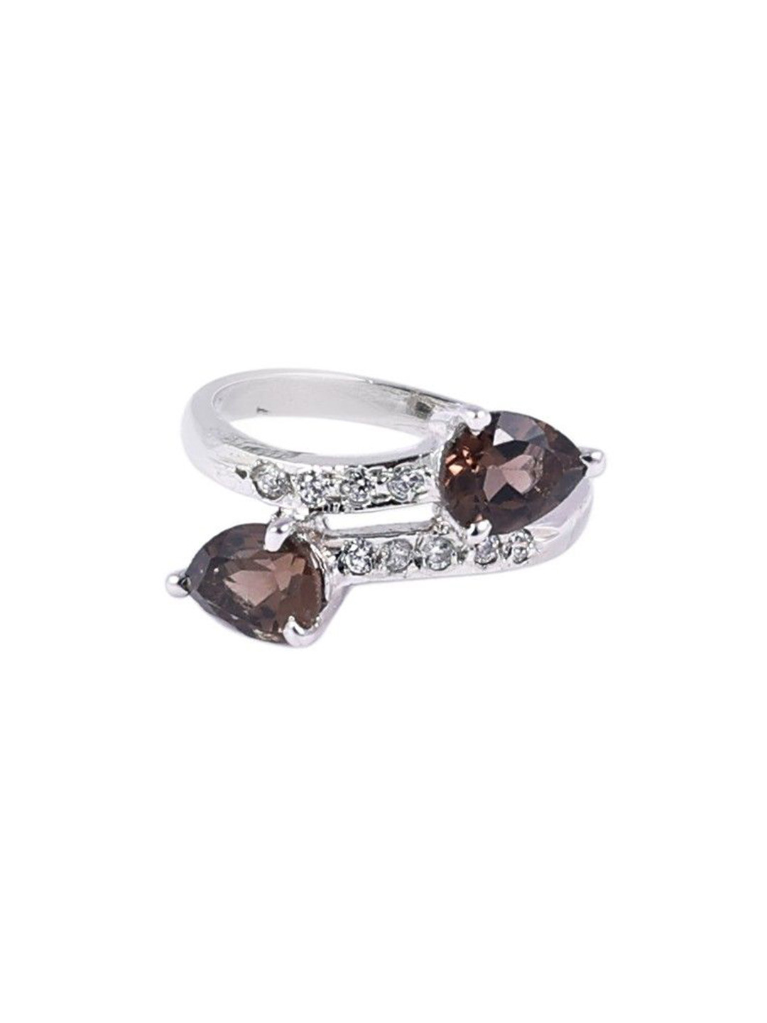 Exotic India Smoky Quartz Gemstone Sterling Silver Ring