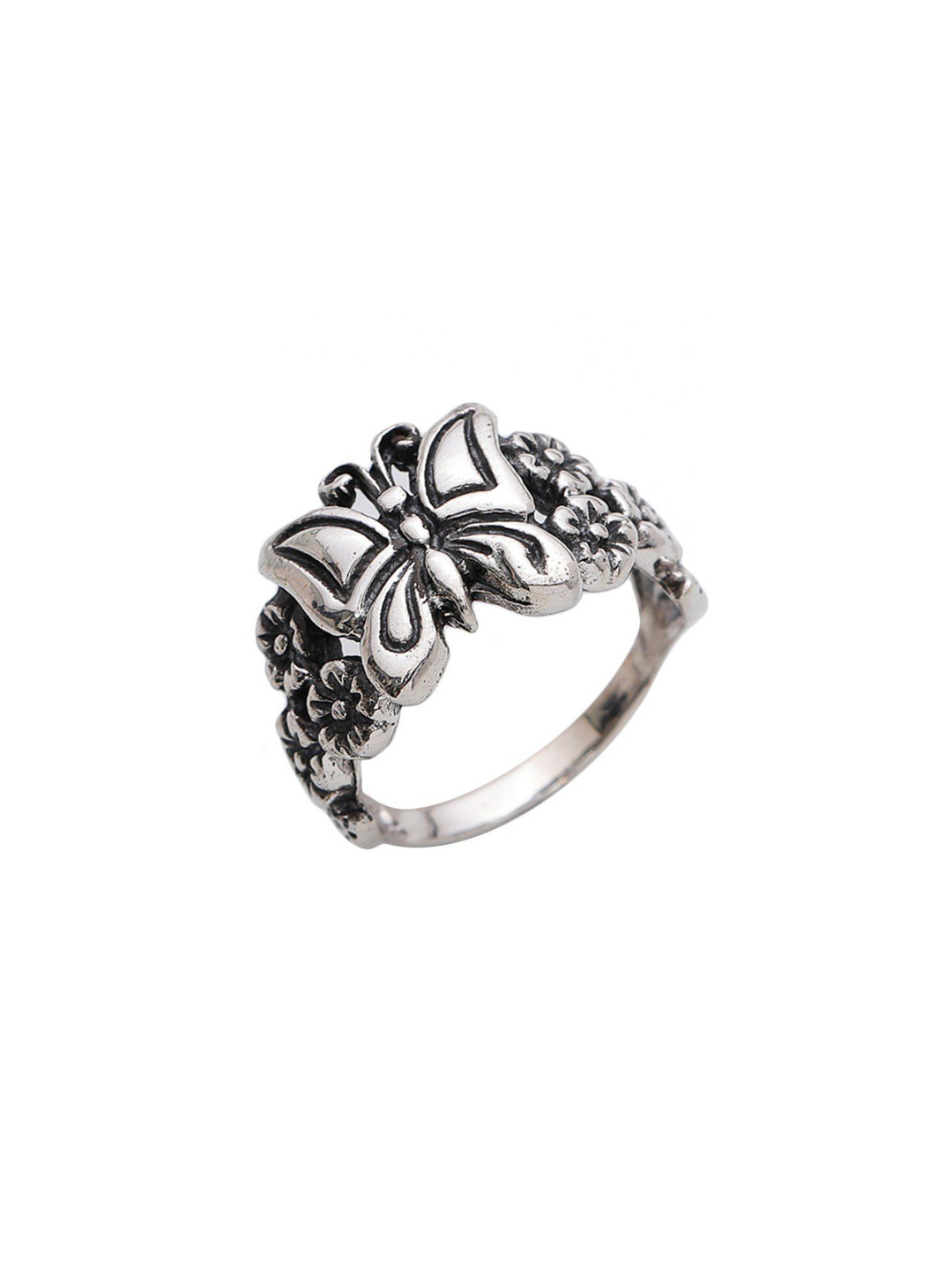 Exotic India Sterling Silver Butterfly Ring