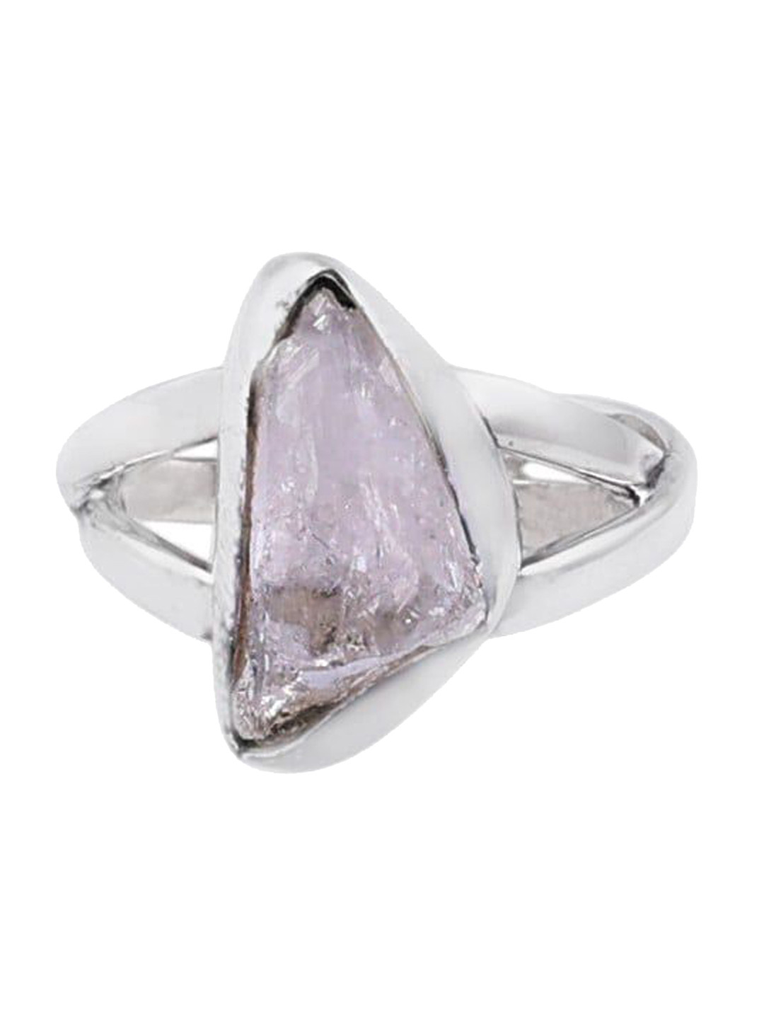 Exotic India White Topaz Rugged Gemstone Sterling Silver Ring