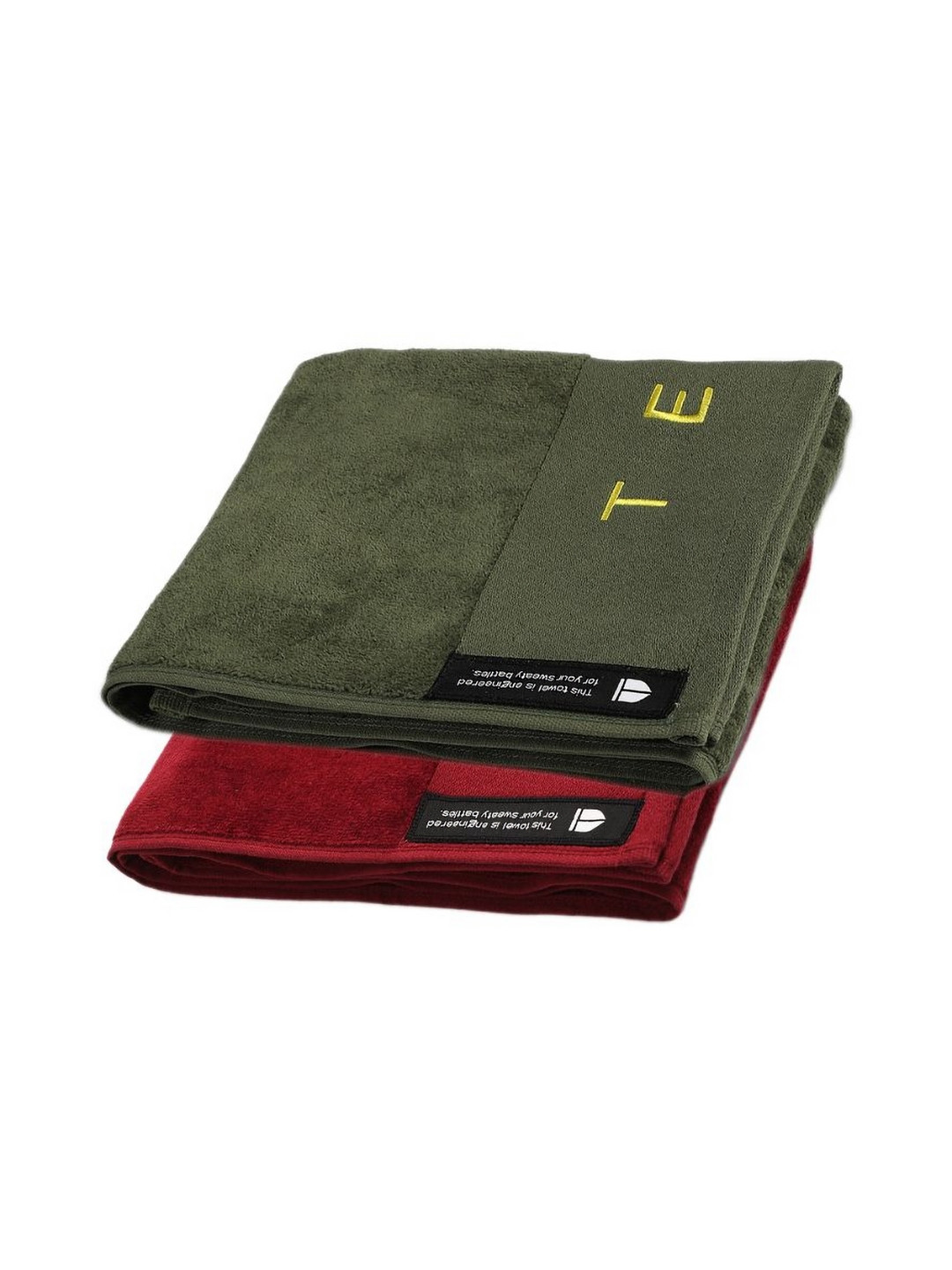 TEGO 2-Pcs Green & Maroon 2 Pieces Pure Cotton Anti microbial Hand Towel