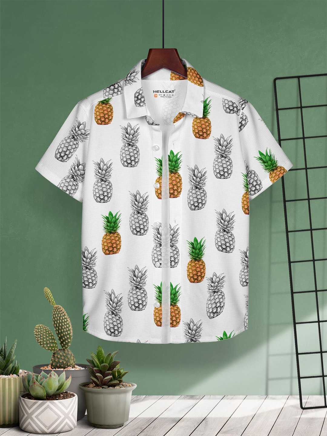 HELLCAT Boys Cotton Printed Opaque Casual Shirt