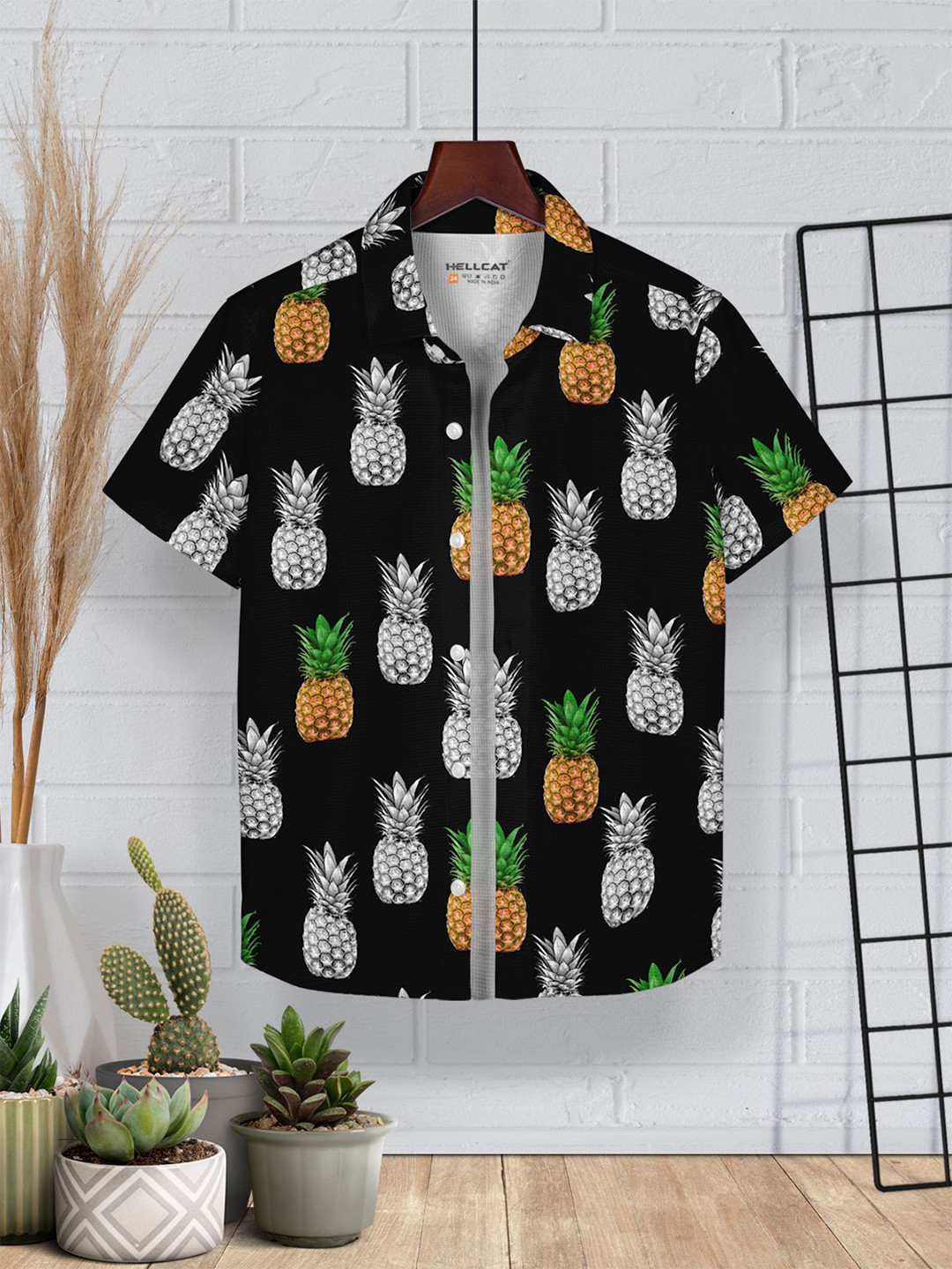 HELLCAT Boys Cotton Printed Opaque Casual Shirt