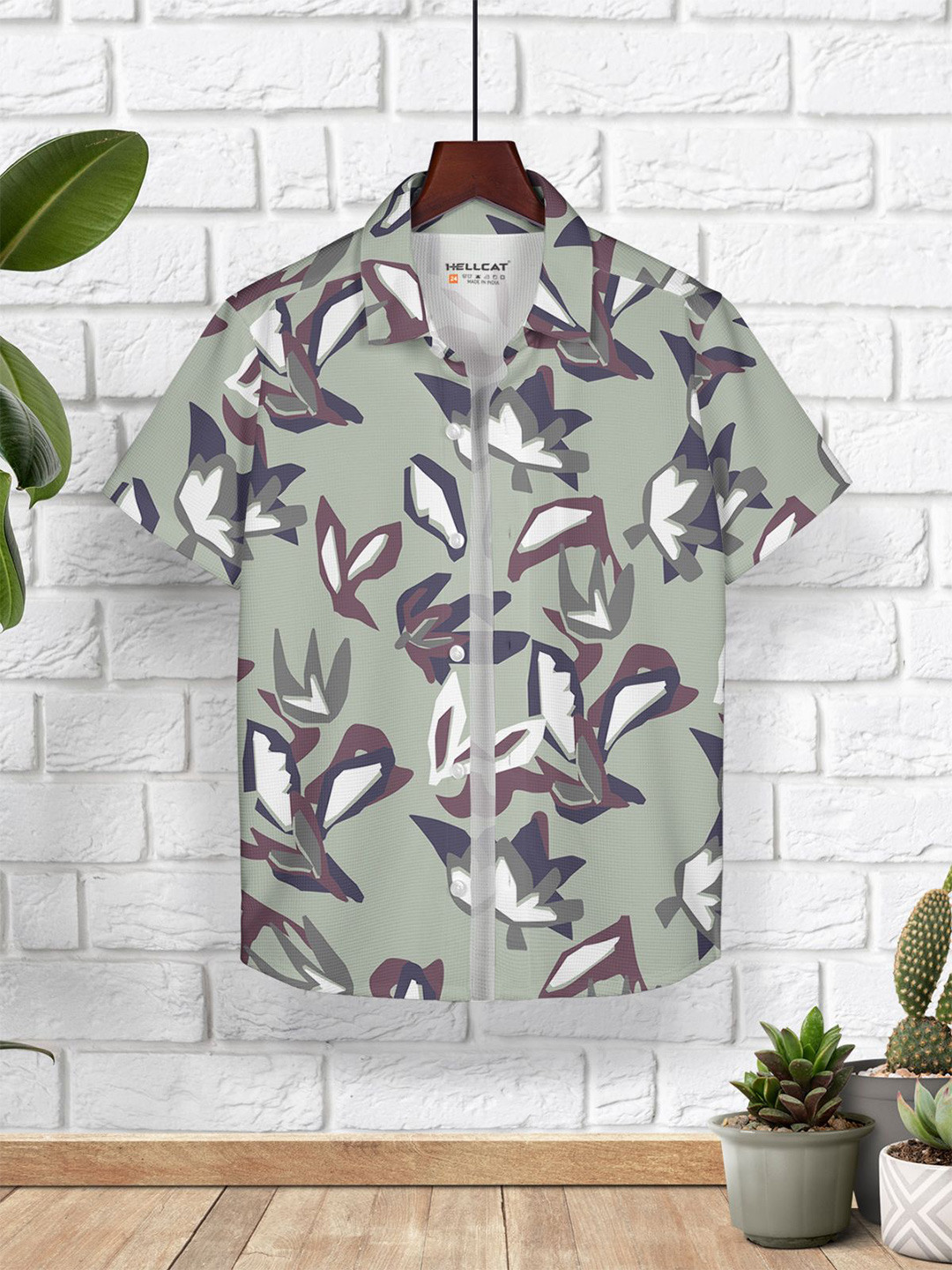 HELLCAT Boys Spread Collar Cotton Regular Fit Shirt