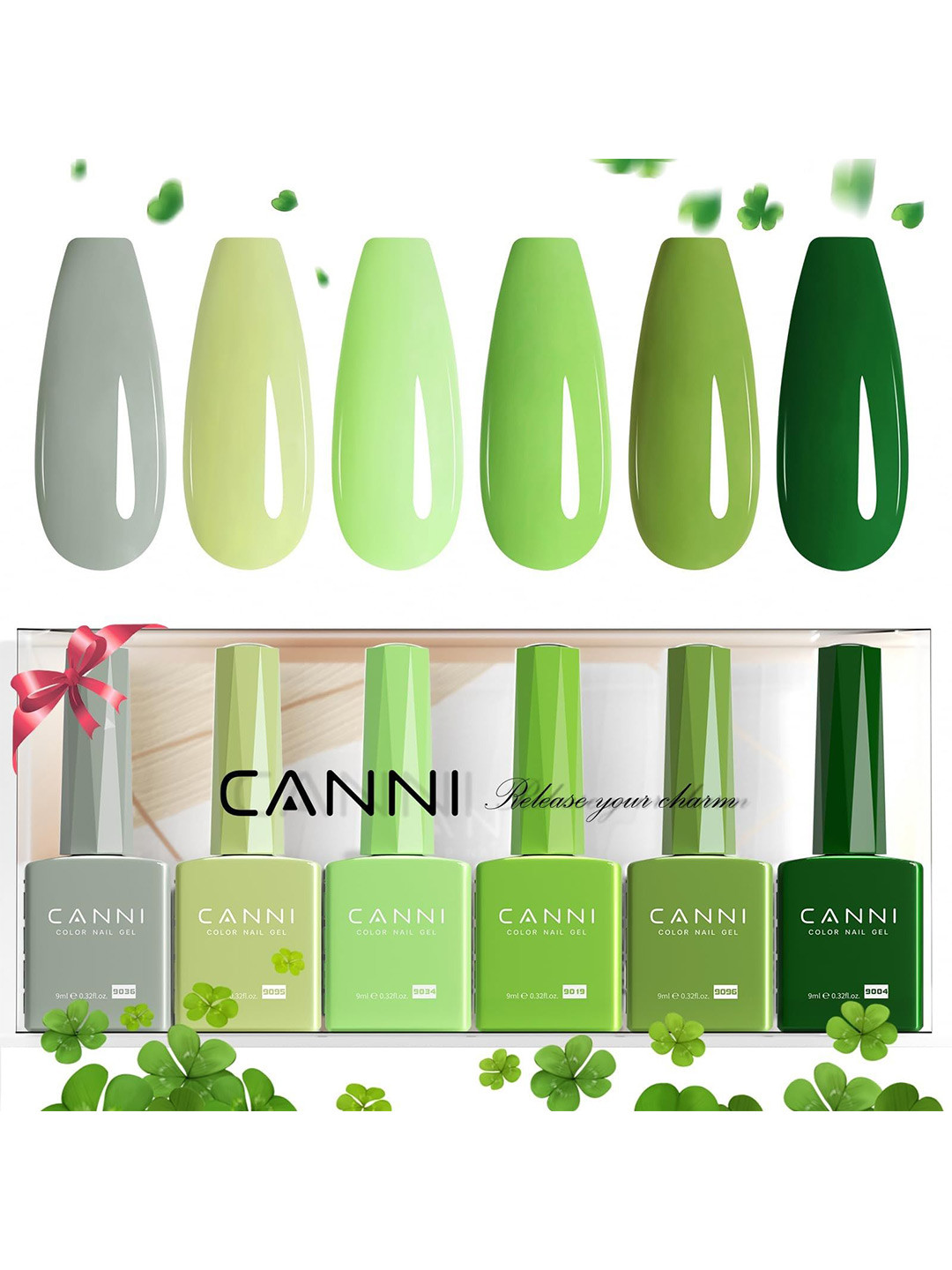 CANNI Hema Free Set Of 6 UV Soak Off Gel Nail Polish - 9ml Each - 2314