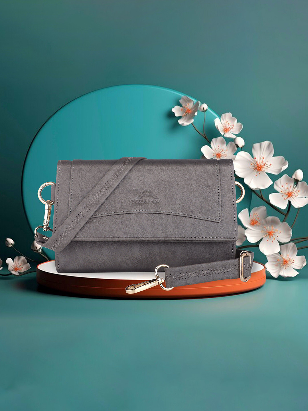 YESSBENZA Women's Colourblocked Bucket Sling Bag with Applique