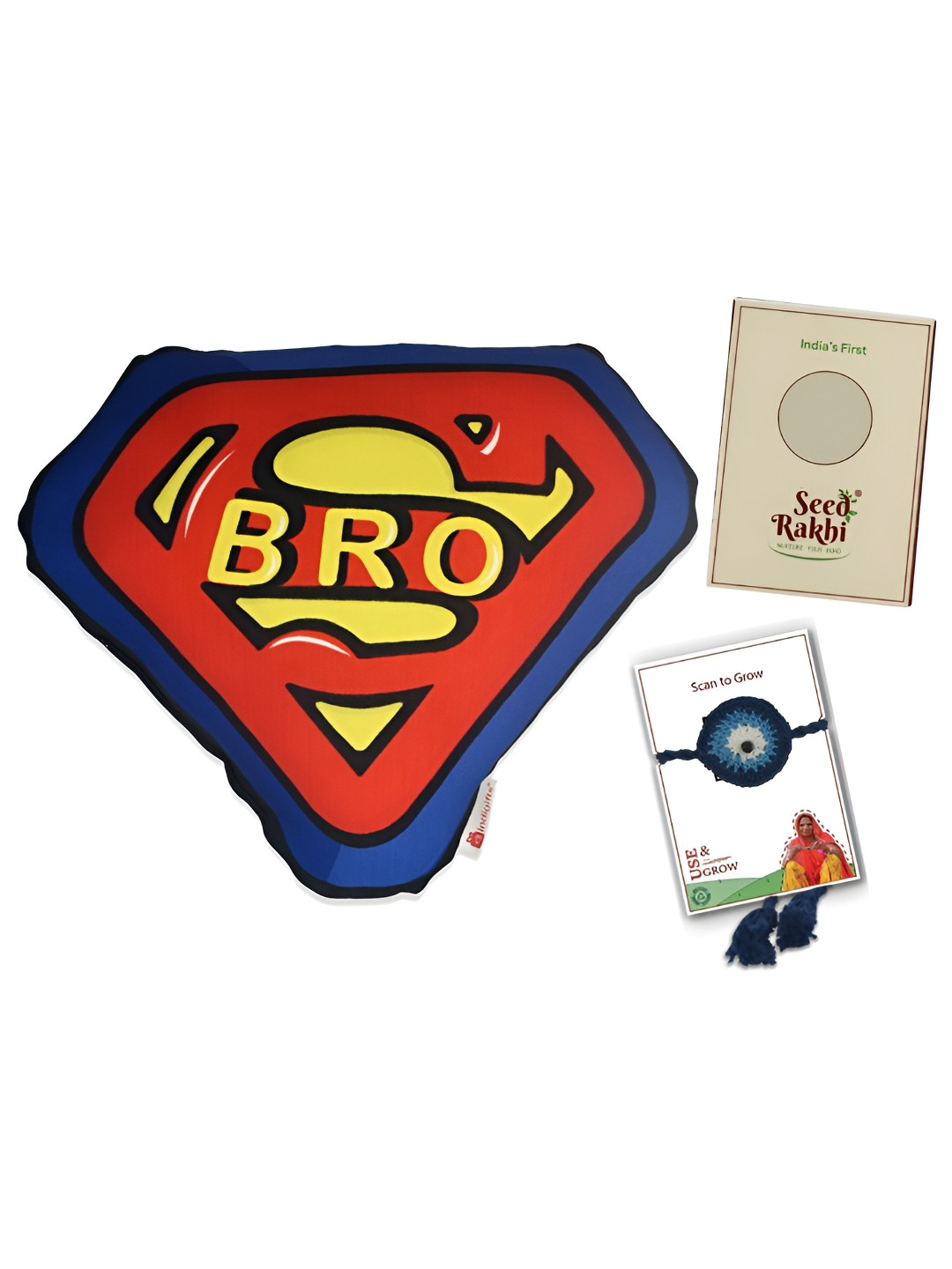 Indigifts Set Of 2 Seed Plantable Rakhi With Cushion