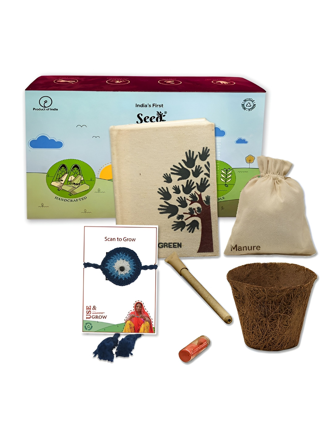 Indigifts Set Of 5 Planter & Roli With Rakhi