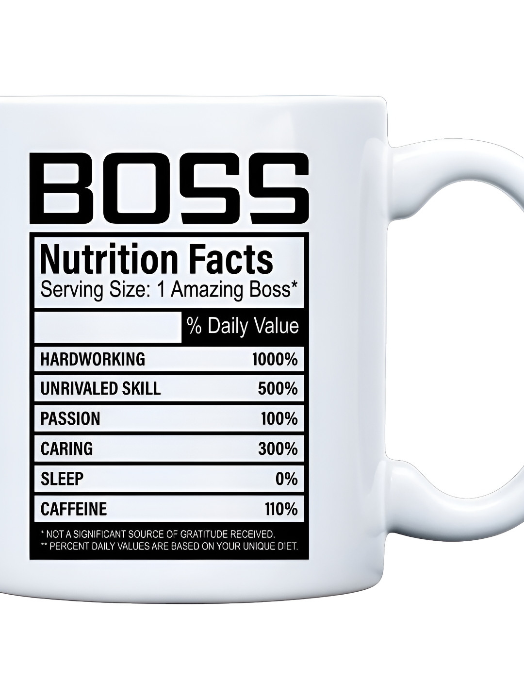 fnp White & Black Star Boss Appreciation Printed Ceramic Glossy Mug 325 ml