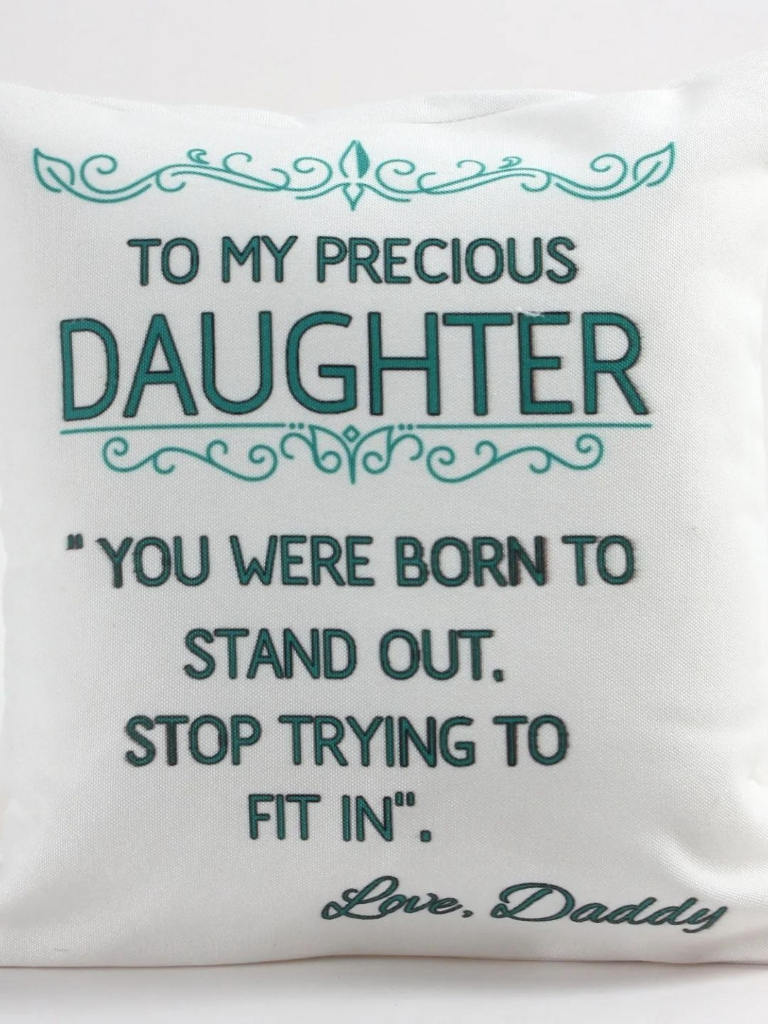 fnp White & Blue Precious Daughter Printed Printed Microfibre Pre-Filled Cushion
