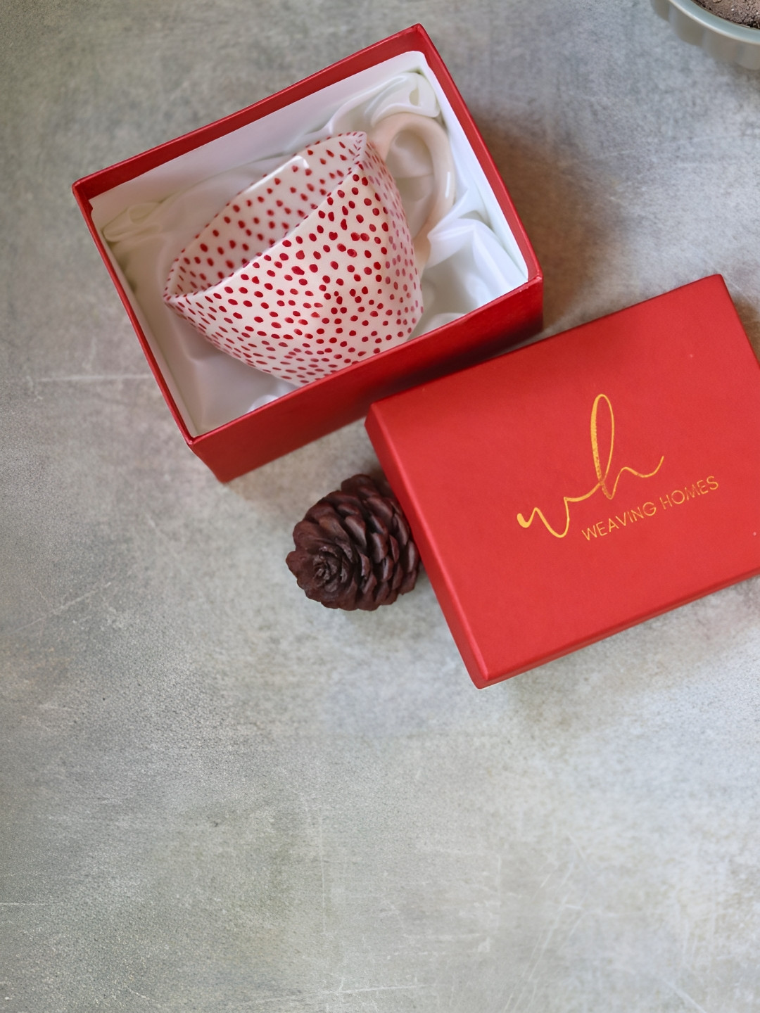 WEAVING HOMES My Heart Belongs to Her Red Abstract Ceramic Microwave Safe Mug-220ml