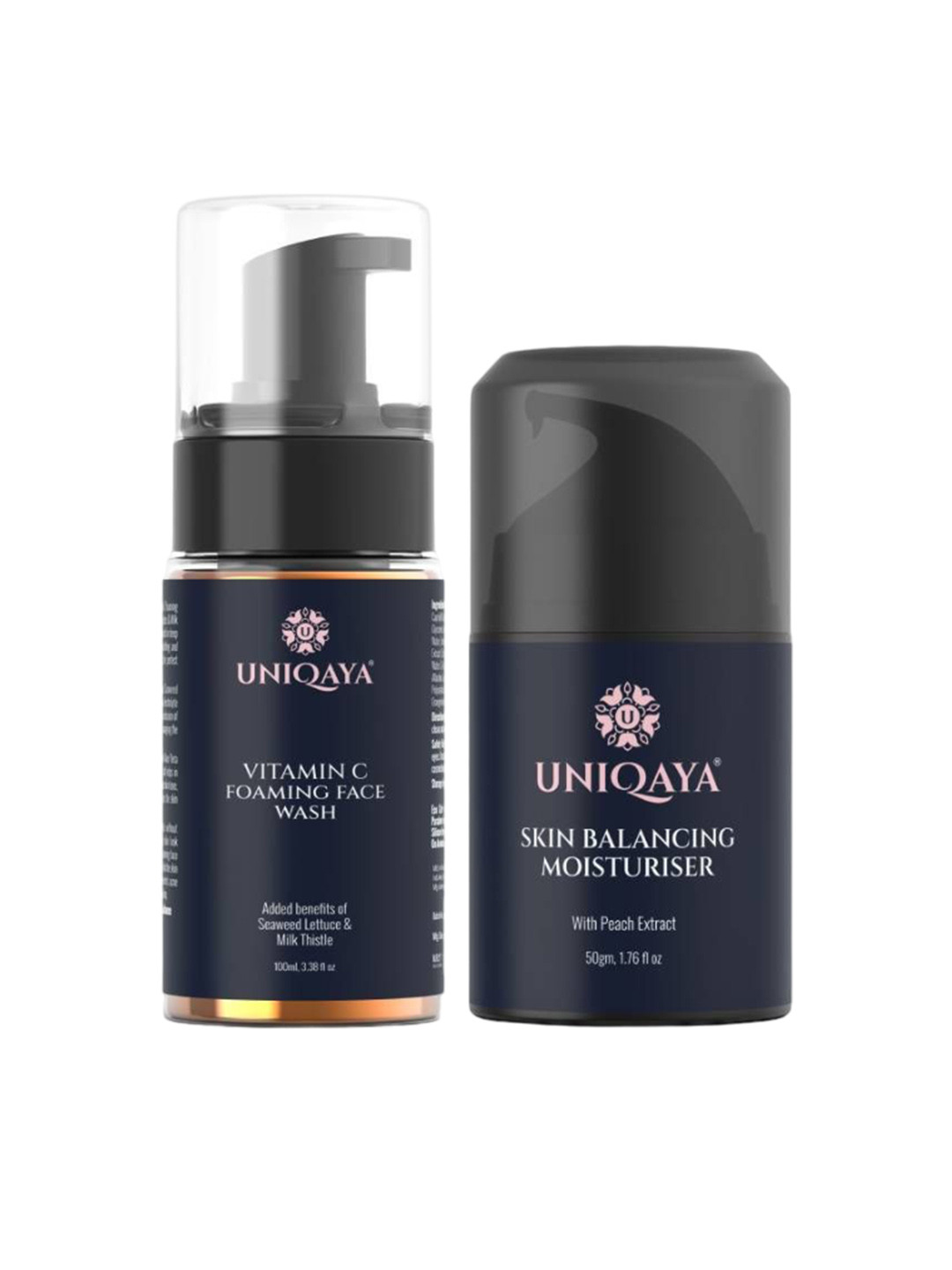 UNIQAYA Vitamin C Face Wash 100ml & Skin Balancing Moisturizer 50g Combo