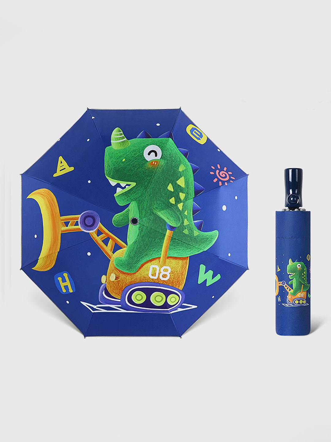 Little Surprise Box LLP Blue & Green Manual 3 Fold Quirky Umbrellas