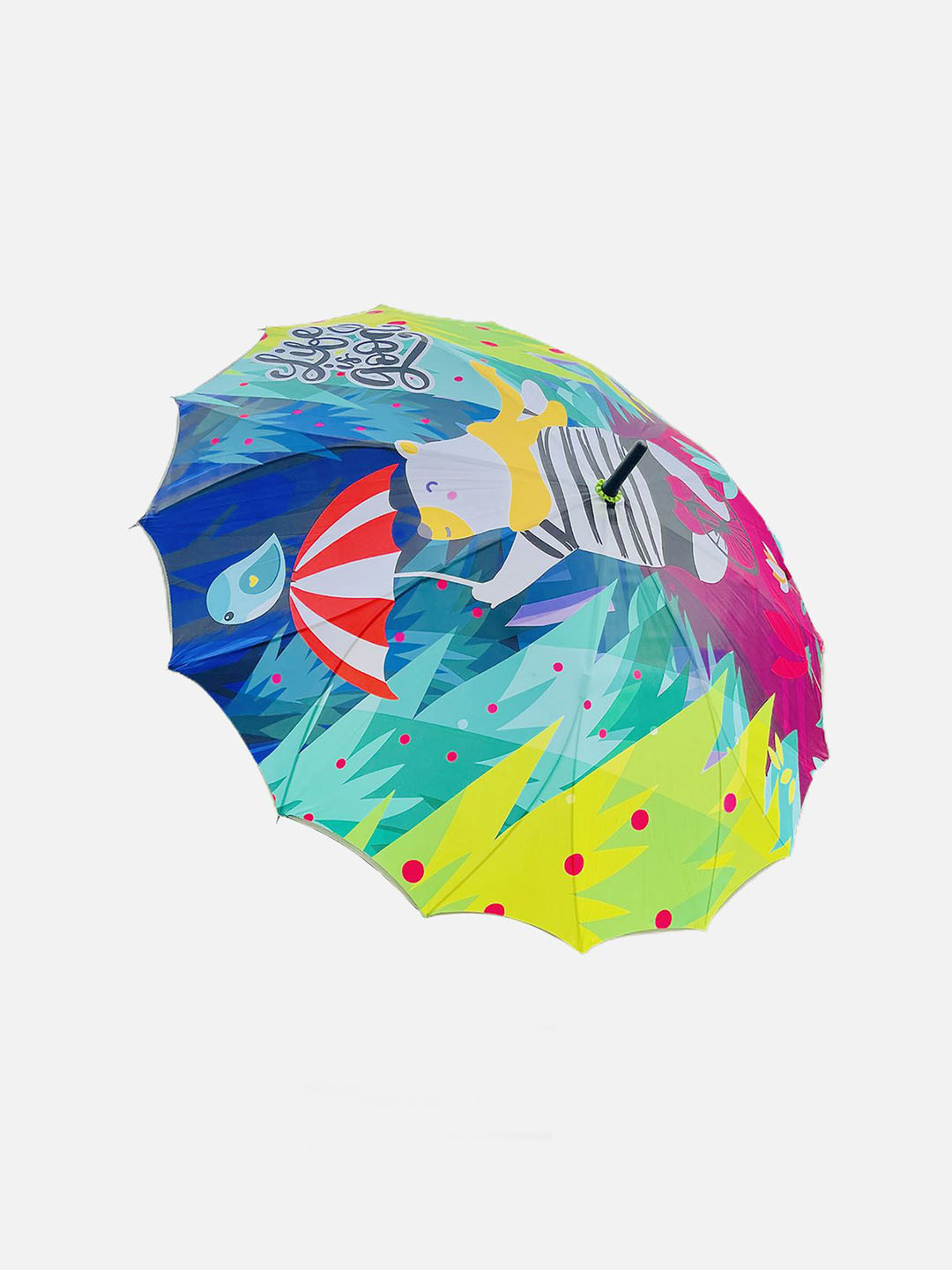 Little Surprise Box LLP Blue & Green Manual 2 Fold Quirky Umbrellas