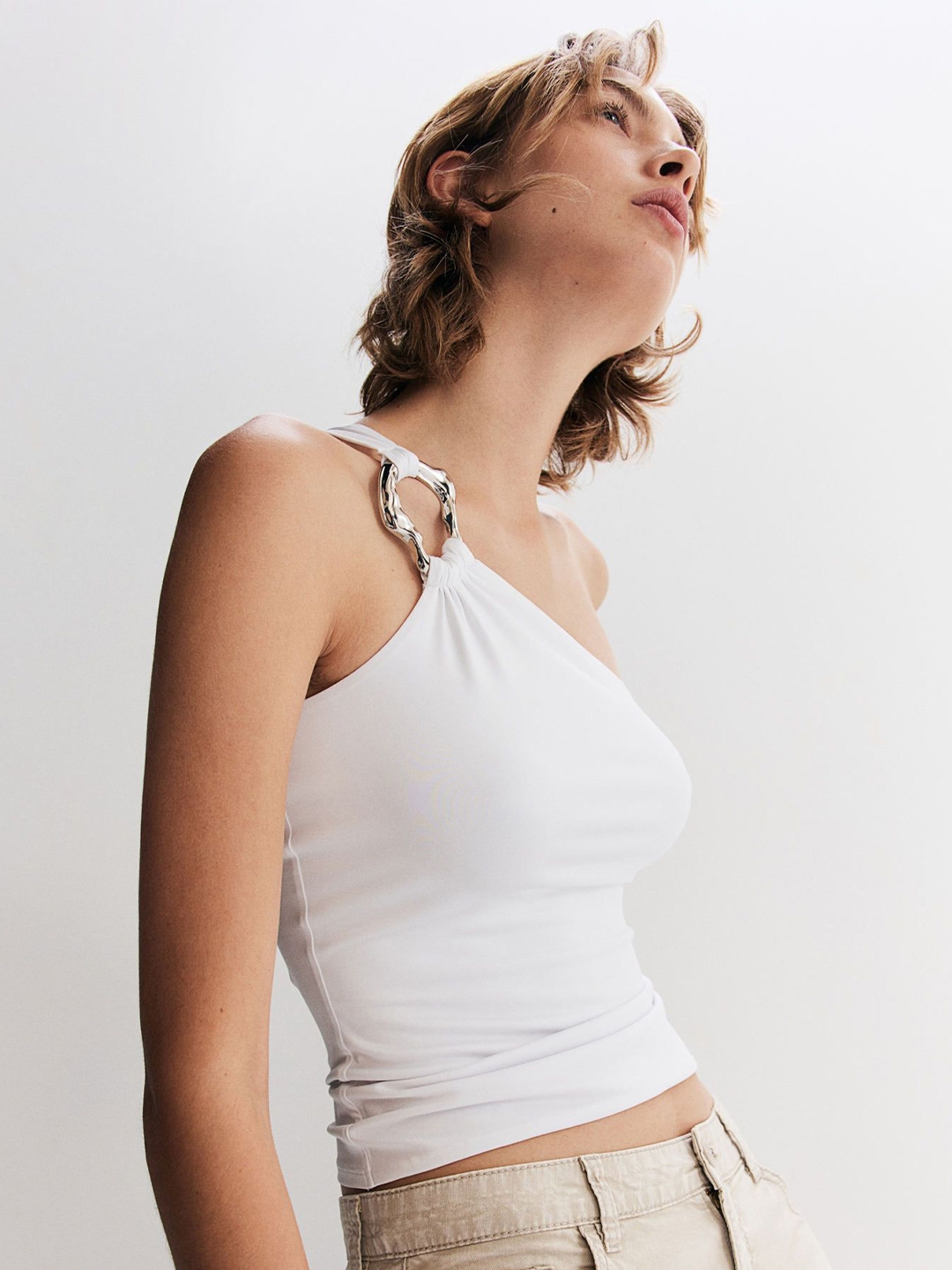 ANDMARY】Nana ribbon oneshoulder tops
