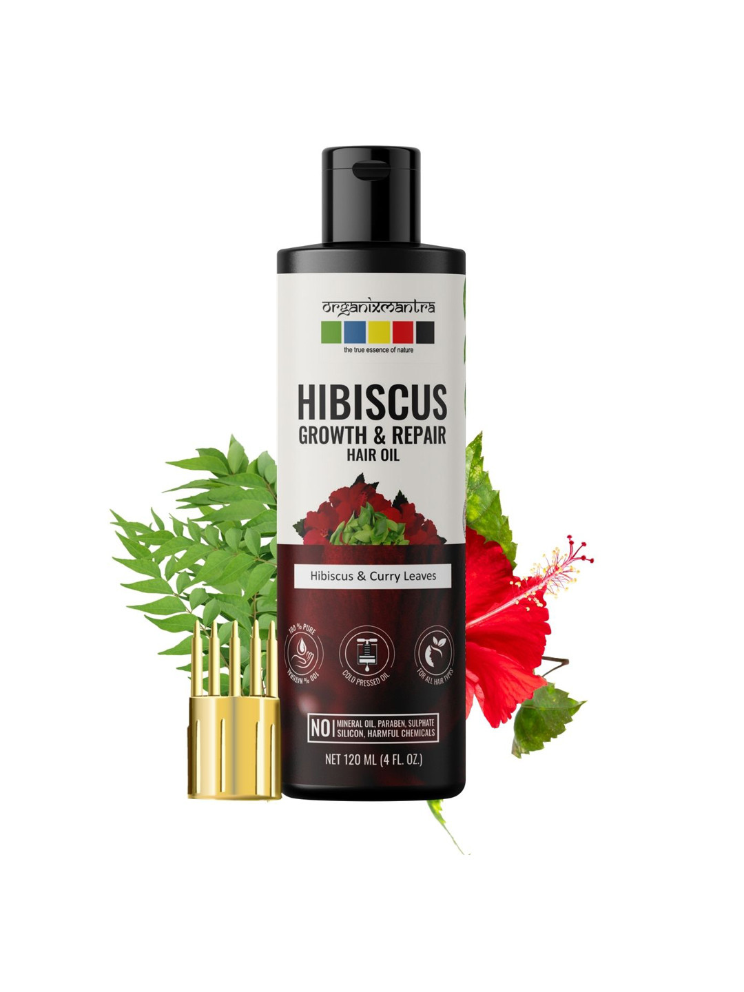 Organix Mantra Hibiscus Growth & Repair Hair Oil with Curry Leaves - 120 ml