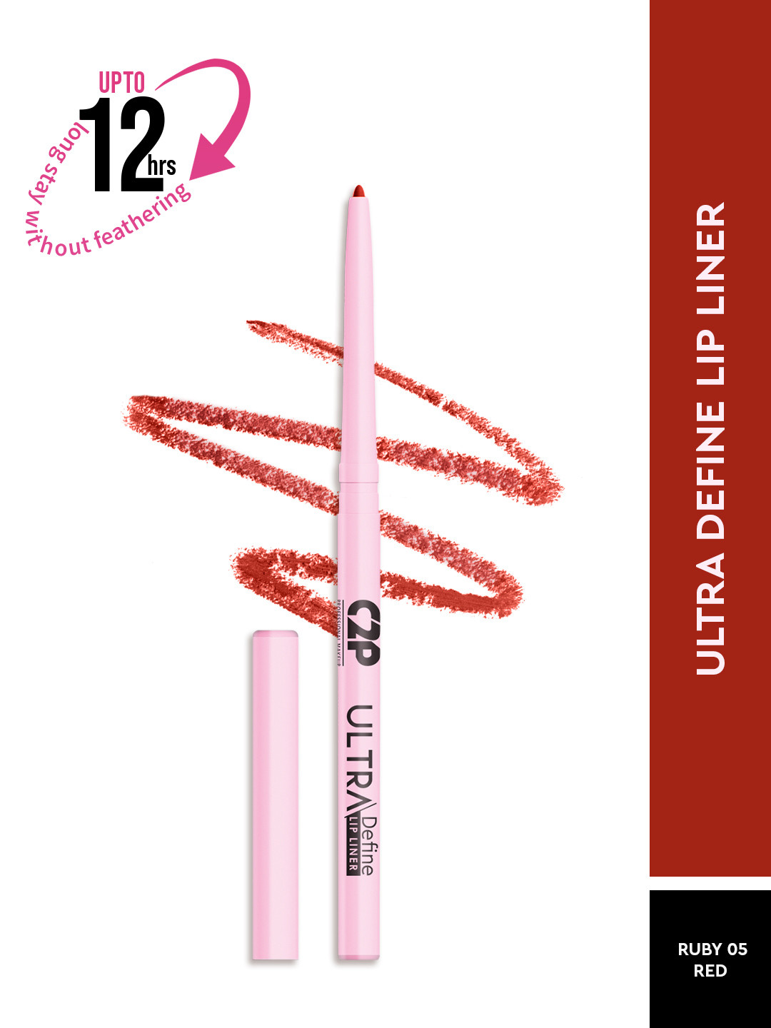 C2P PROFESSIONAL MAKEUP Ultra Define Matte Finish Lip Liner With Jojoba Oil 0.27g- Ruby 05