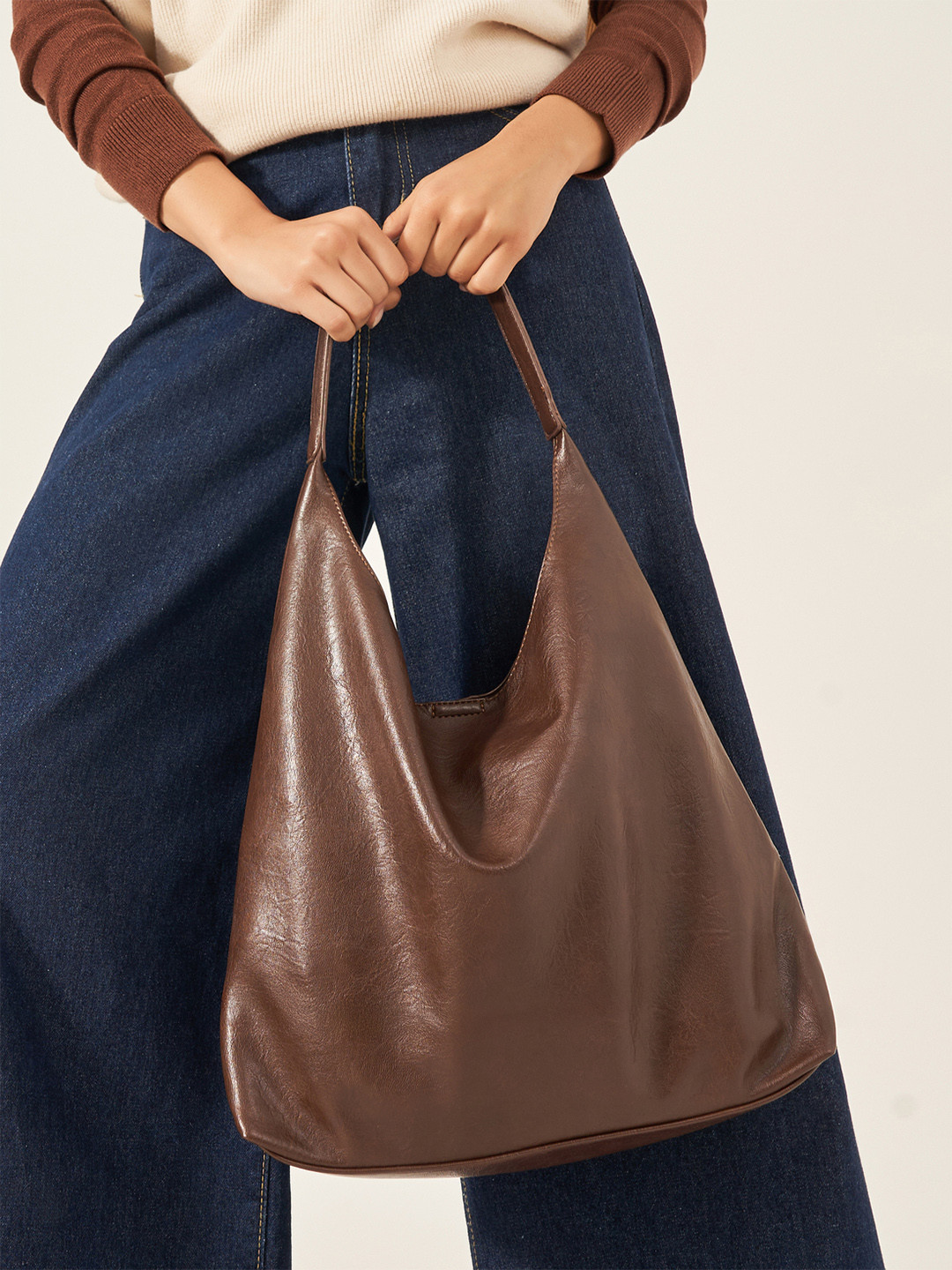 Styli PU Structured Hobo Bag with Pouch