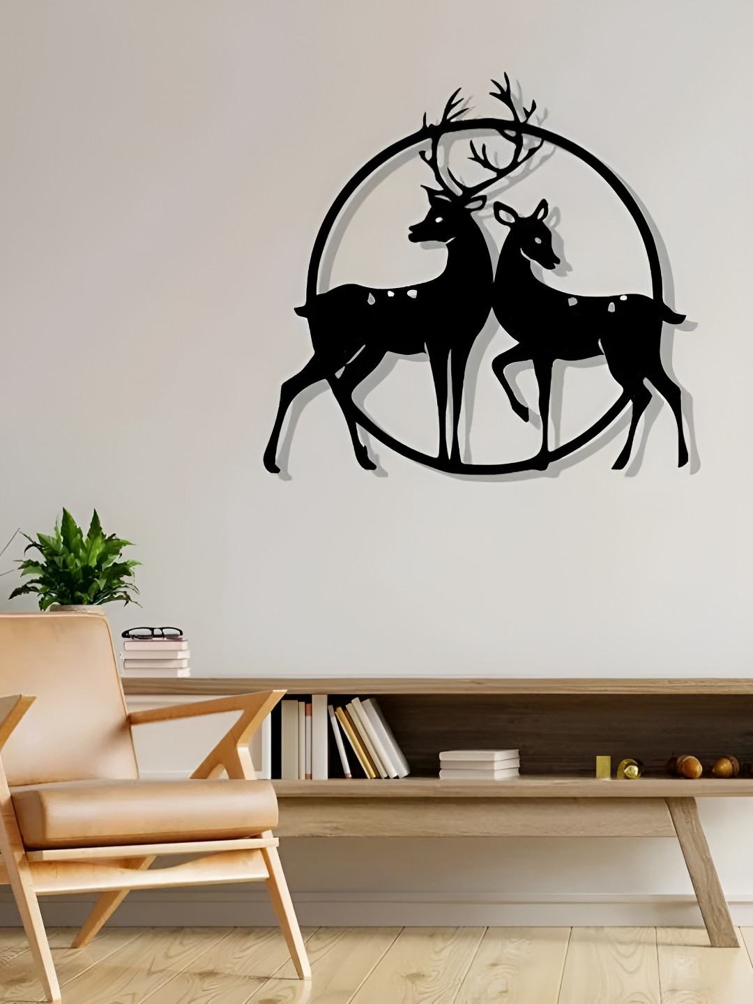 ARTROOMS Deer Metal Matte Hanging Hall Signs and Plaques-25In