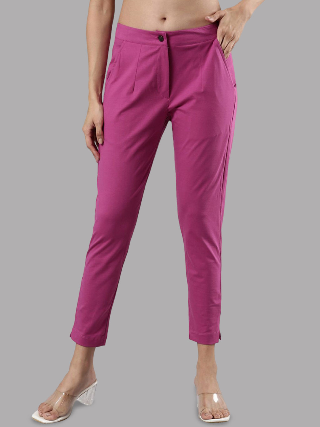 Femmora Women Cotton Comfort Regular Fit Trousers