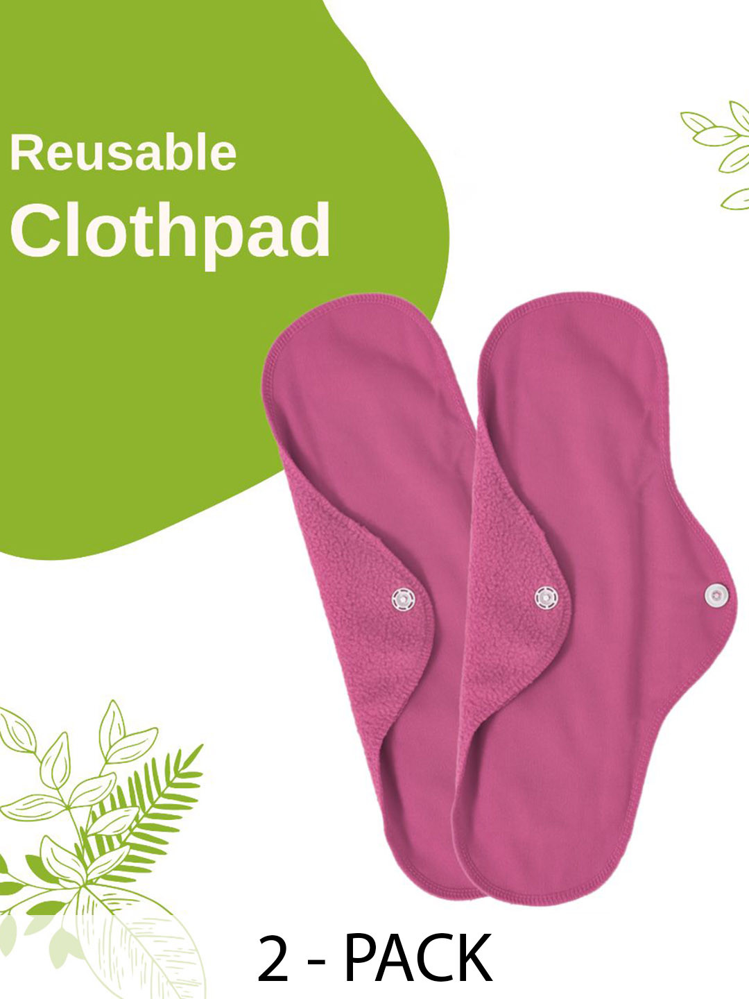 CareDone Set Of 2 Reusable Leakproof Clothpad Sanitary Napkins
