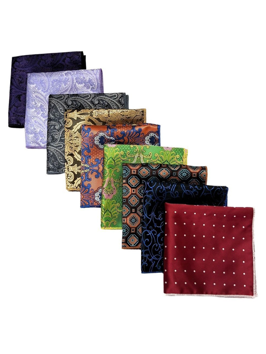 The Tie Hub Pack Of 9 Printed Pocket Square