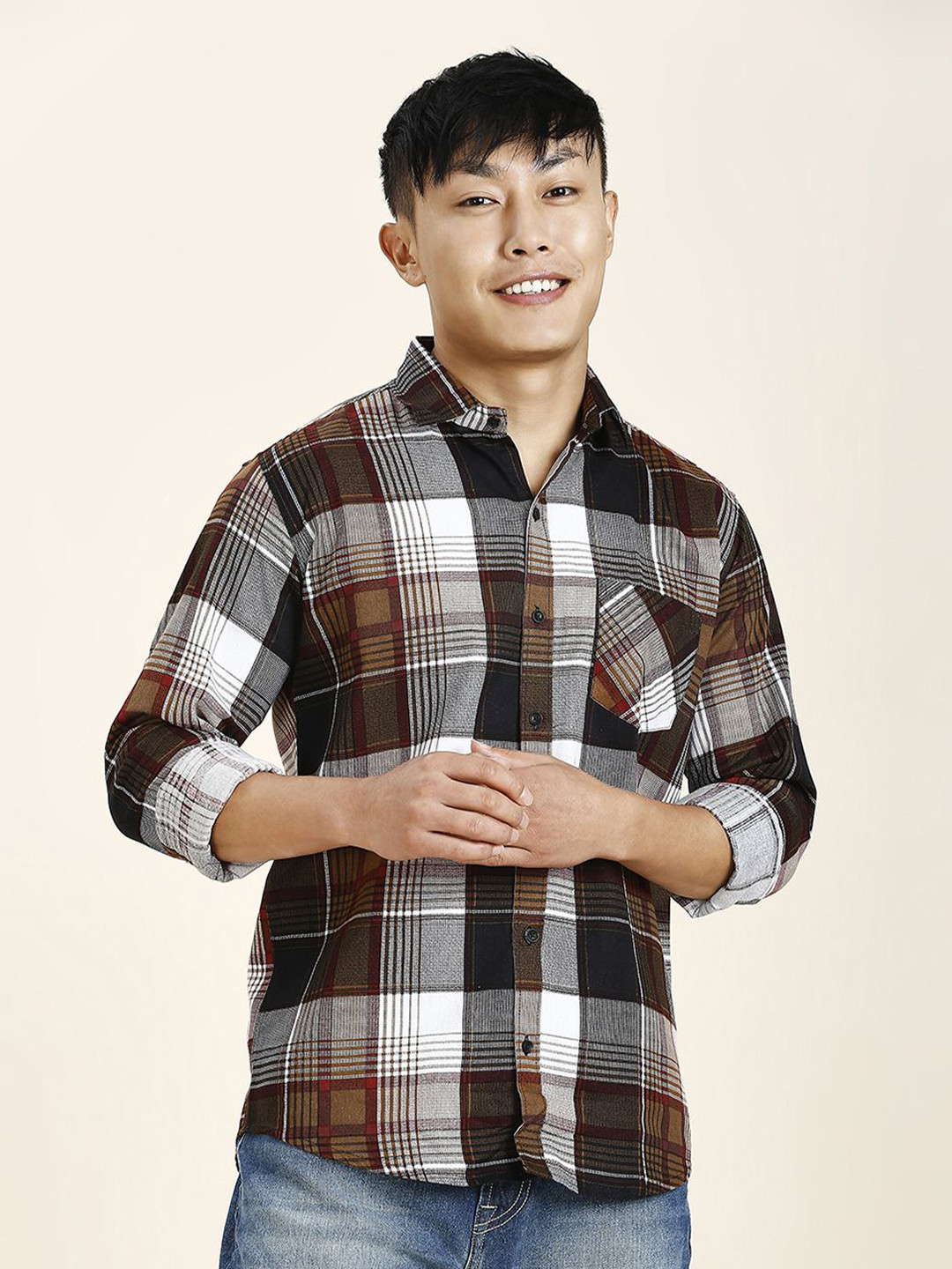 TRYBUY.IN Men Standard Tartan Checks Opaque Checked Casual Shirt