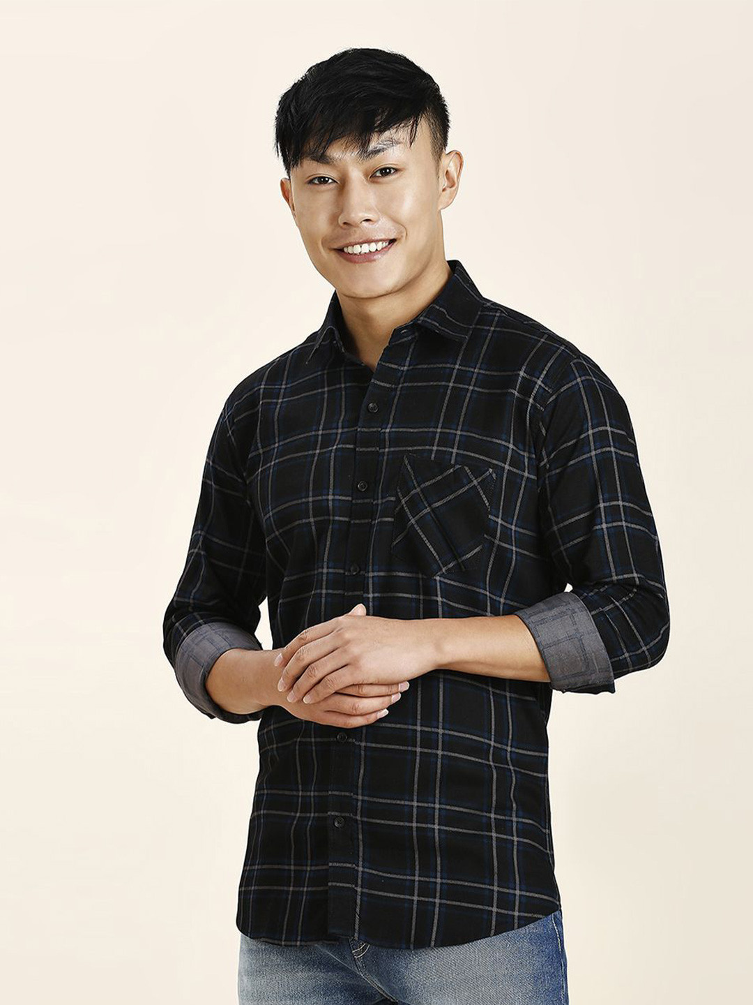 TRYBUY.IN Men Standard Opaque Checked Casual Shirt
